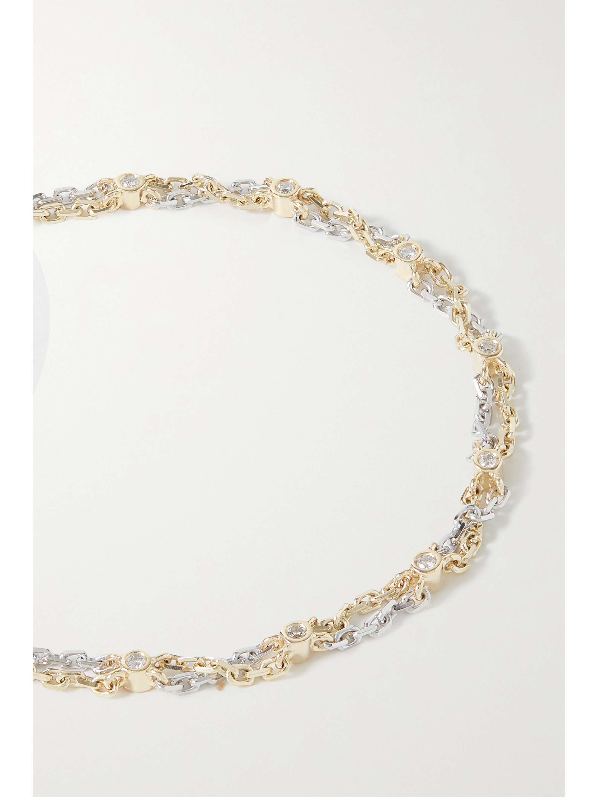YVONNE LÉON 18-karat white and yellow gold diamond bracelet