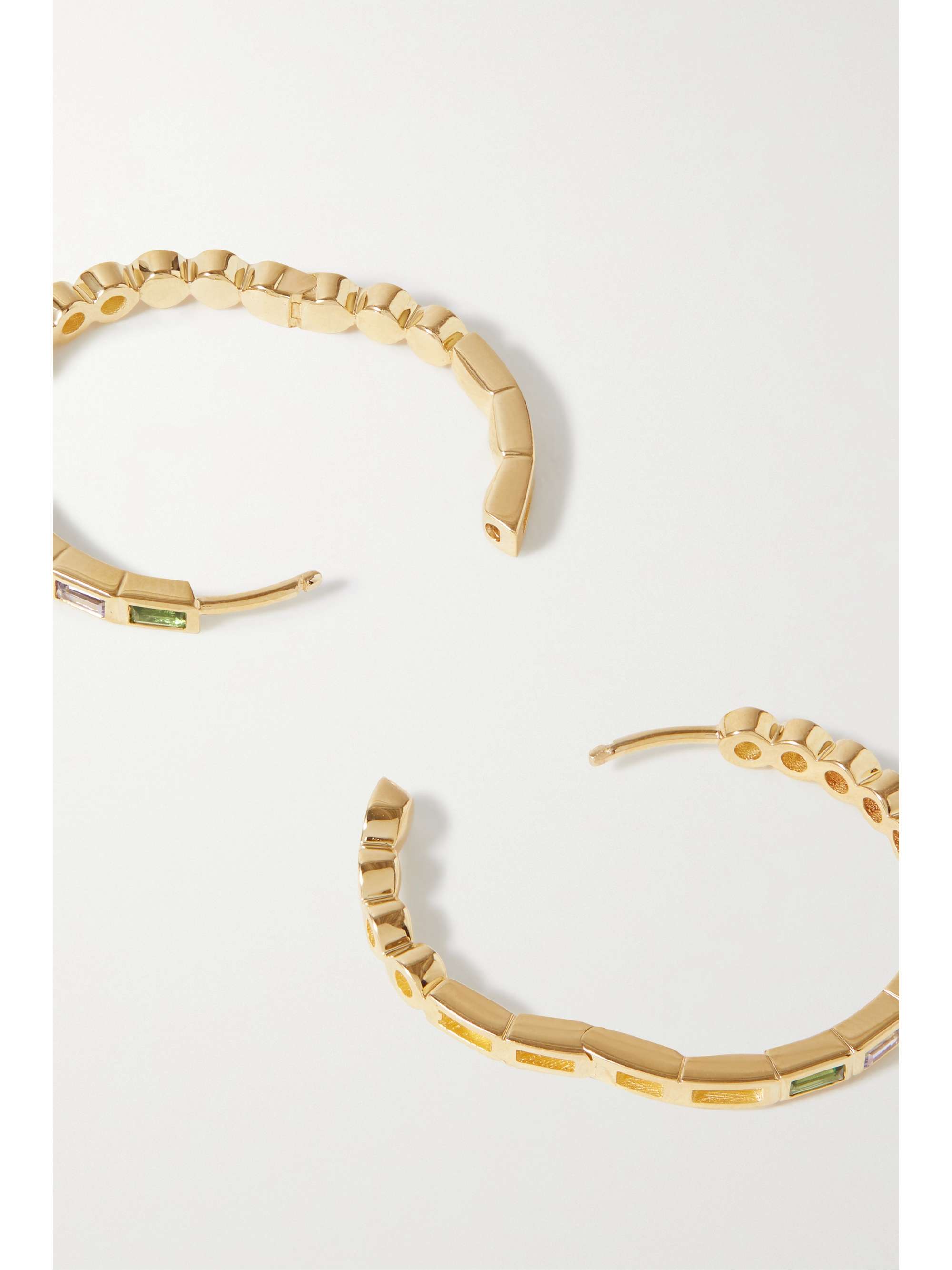 YVONNE LÉON 9-karat gold multi-stone hoop earrings