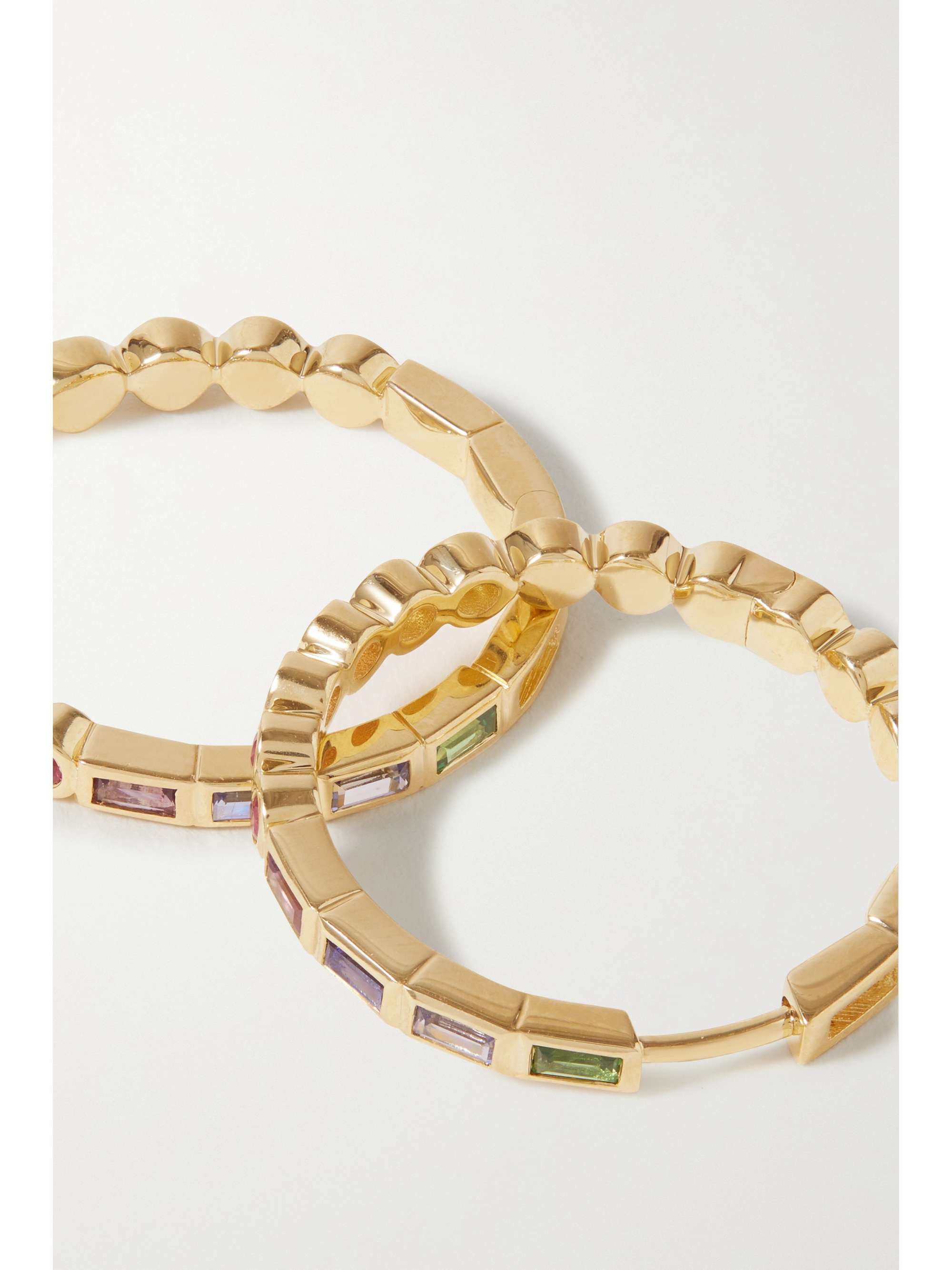 YVONNE LÉON 9-karat gold multi-stone hoop earrings