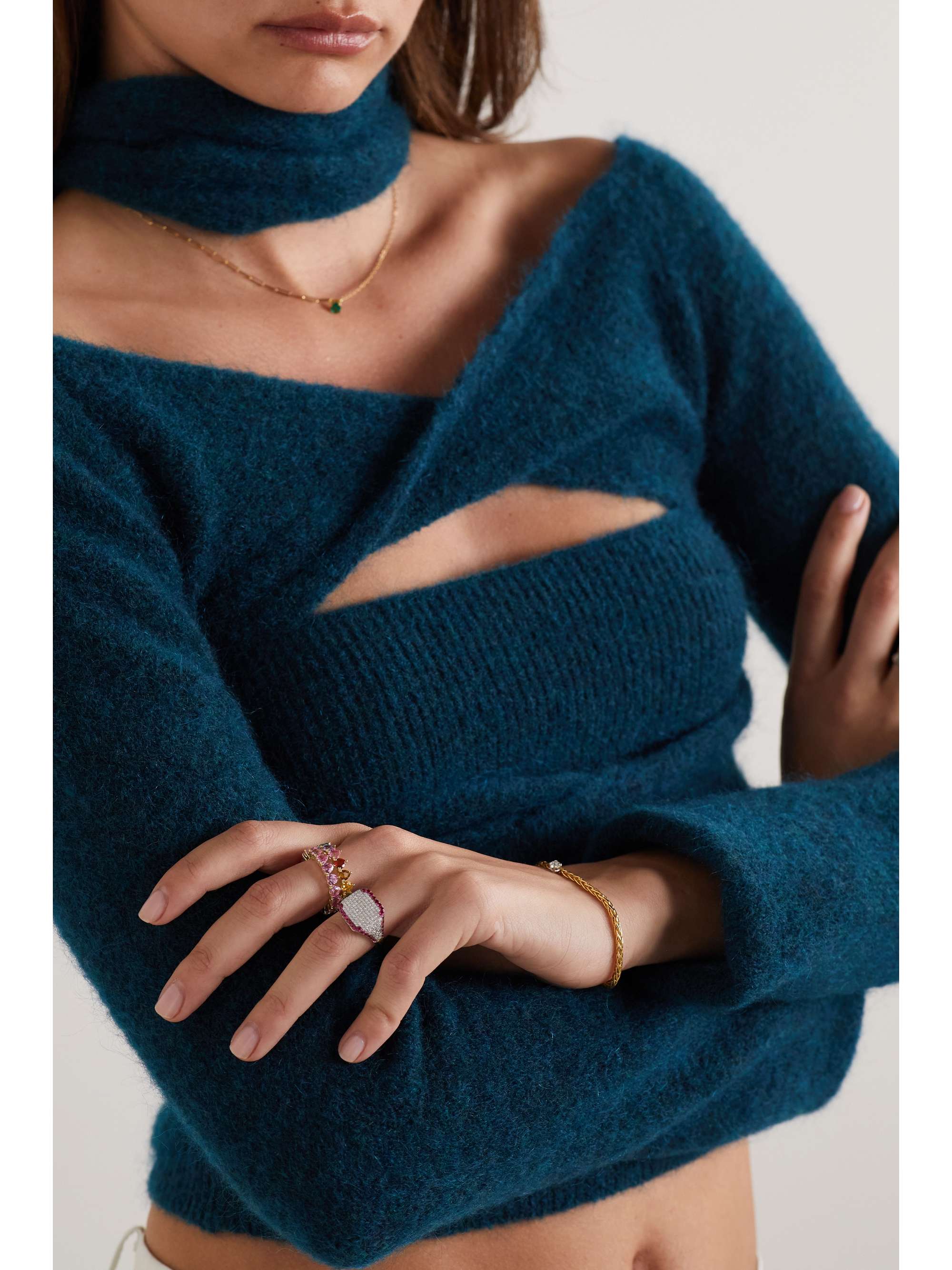 YVONNE LÉON Mini Alliance 9-karat gold multi-stone ring