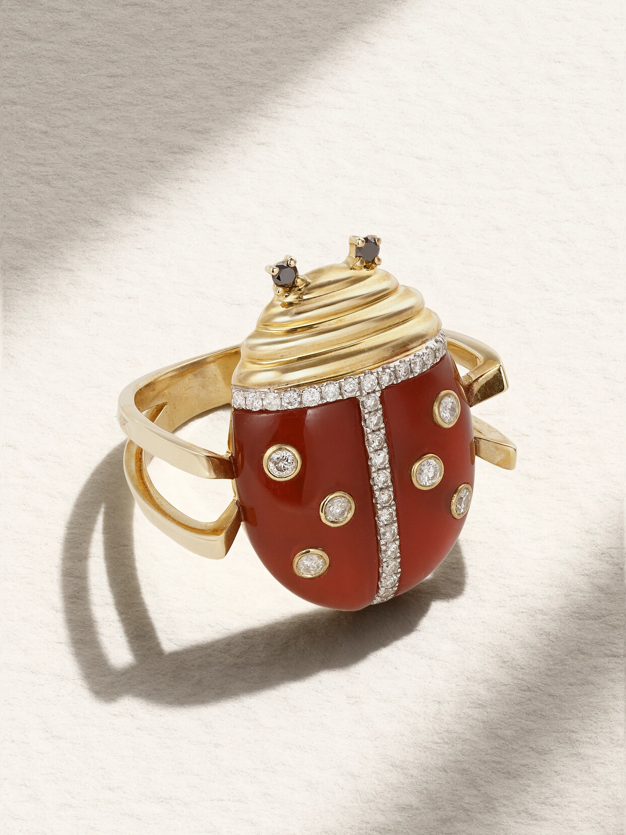 Yvonne Léon - 9-karat Gold, Agate And Diamond Ring - 8