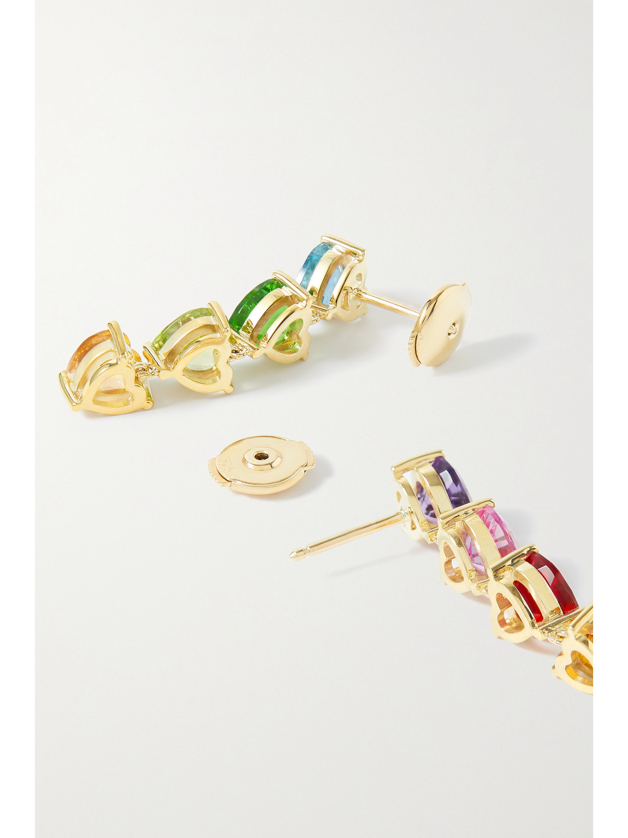 Yvonne Léon 9-karat Gold Multi-stone Earrings In Gold