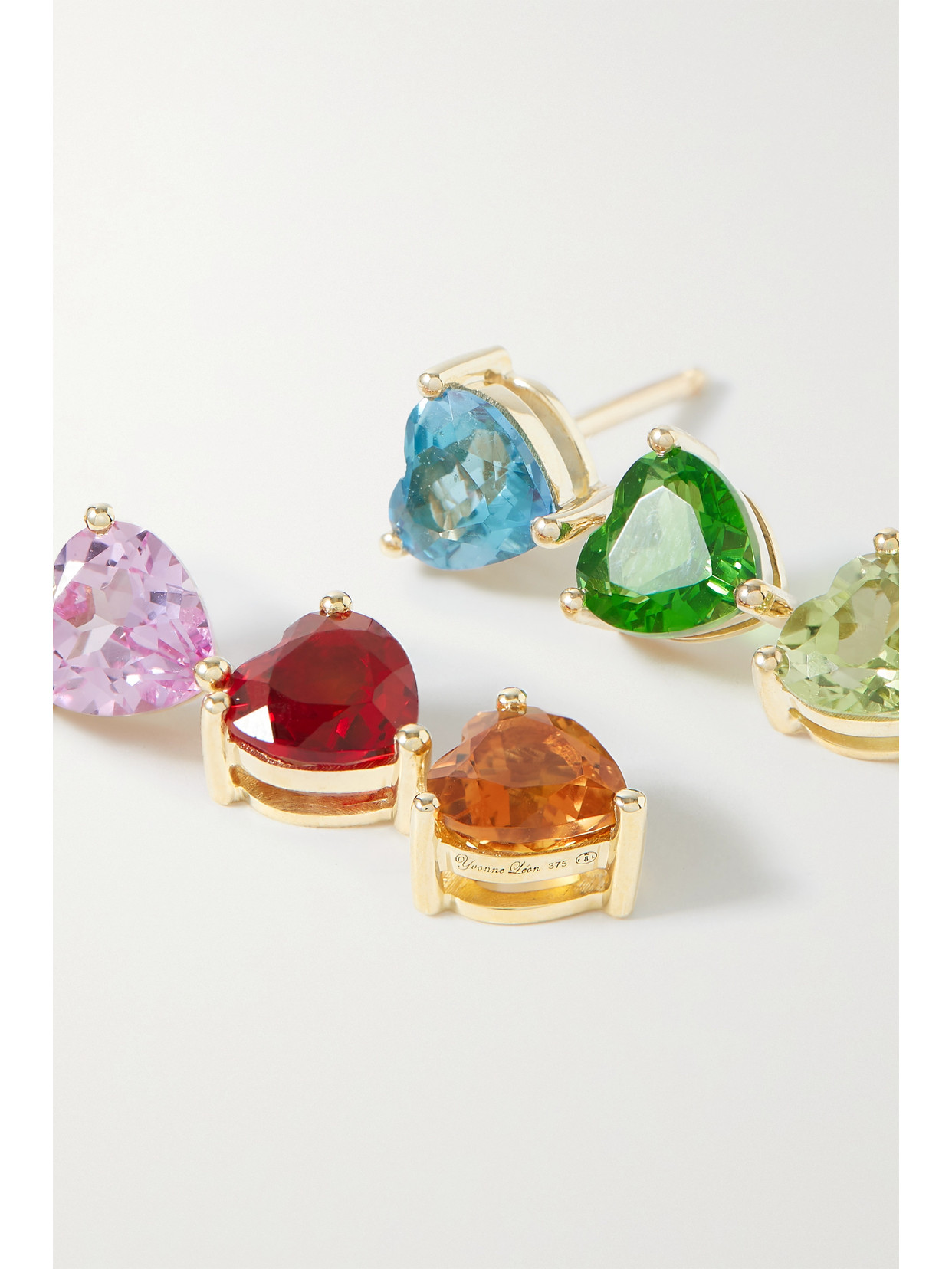 Yvonne Léon 9-karat Gold Multi-stone Earrings In Gold