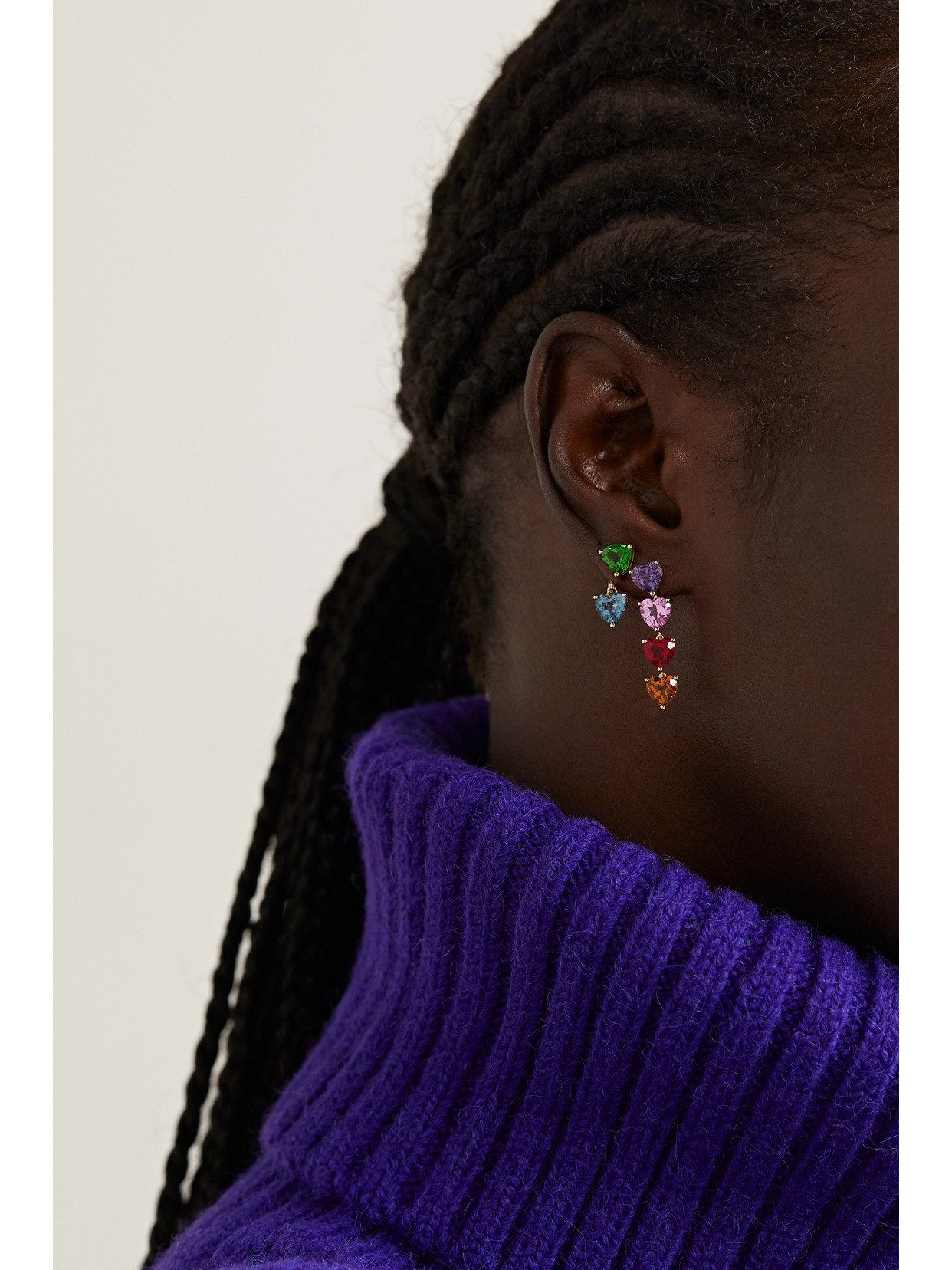 Yvonne Léon 9-karat Gold Multi-stone Earrings In Gold
