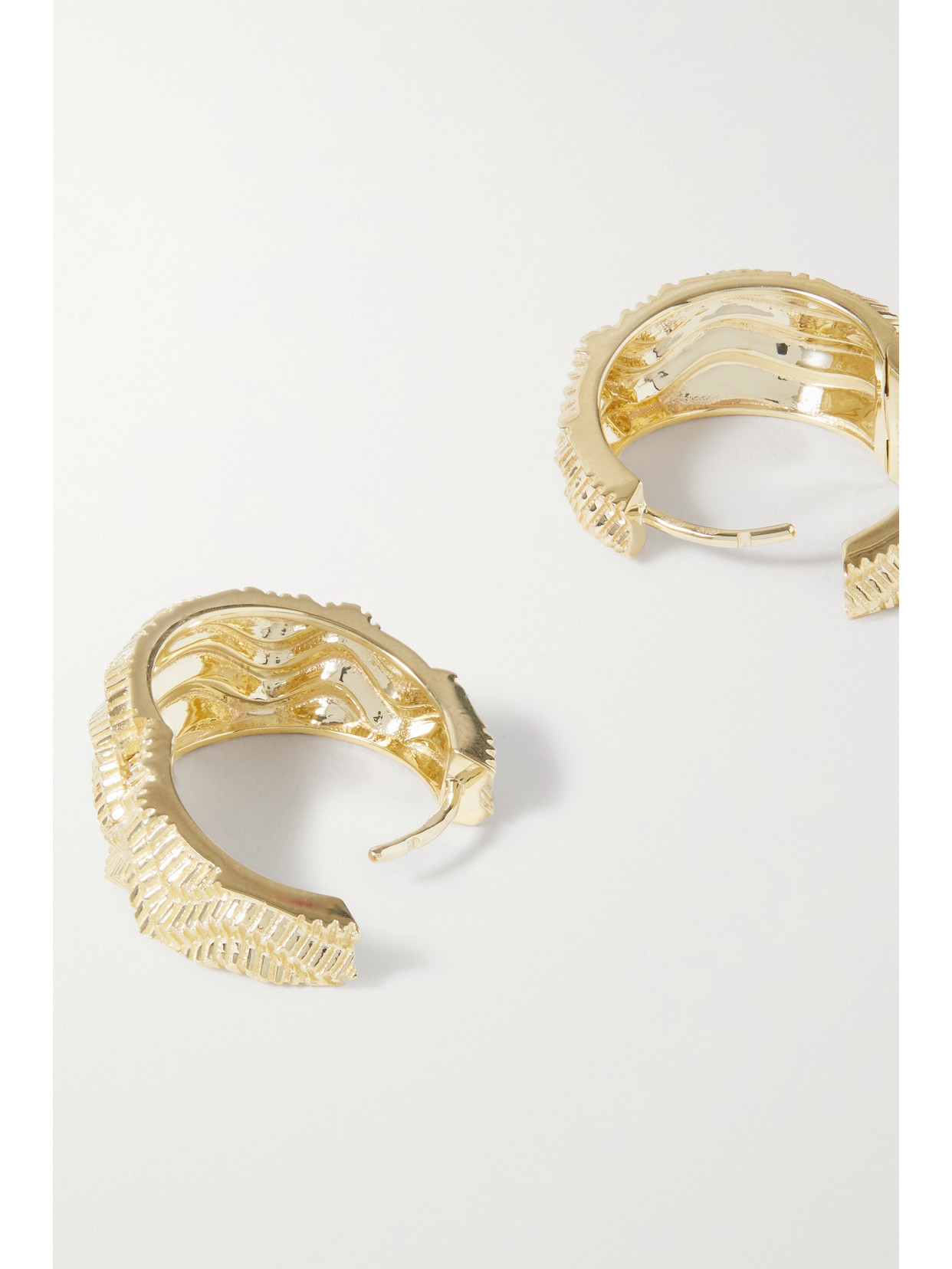 Shop Yvonne Léon 9-karat Gold Diamond Hoop Earrings