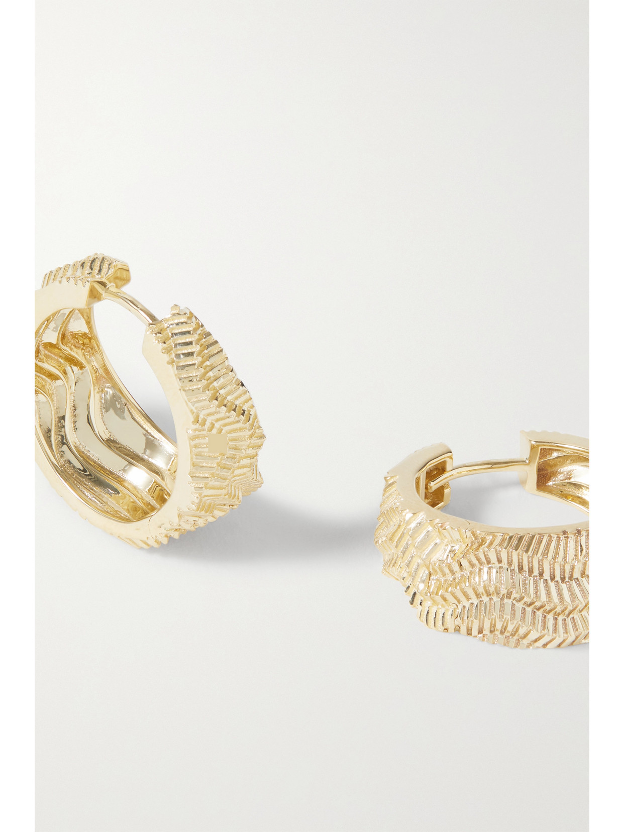 Shop Yvonne Léon 9-karat Gold Diamond Hoop Earrings