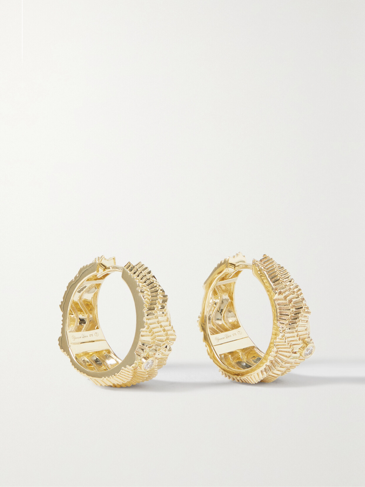 Yvonne Léon 9-karat Gold Diamond Hoop Earrings