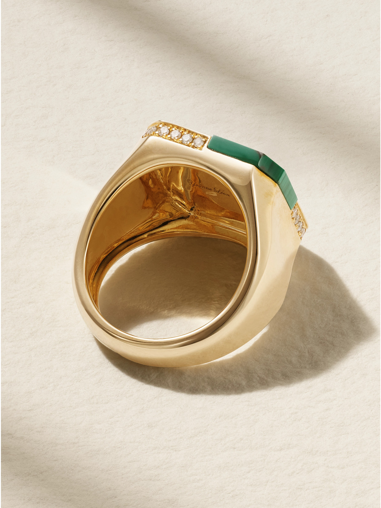 Yvonne Léon 9-karat Gold Malachite, And Diamond Ring In Gold