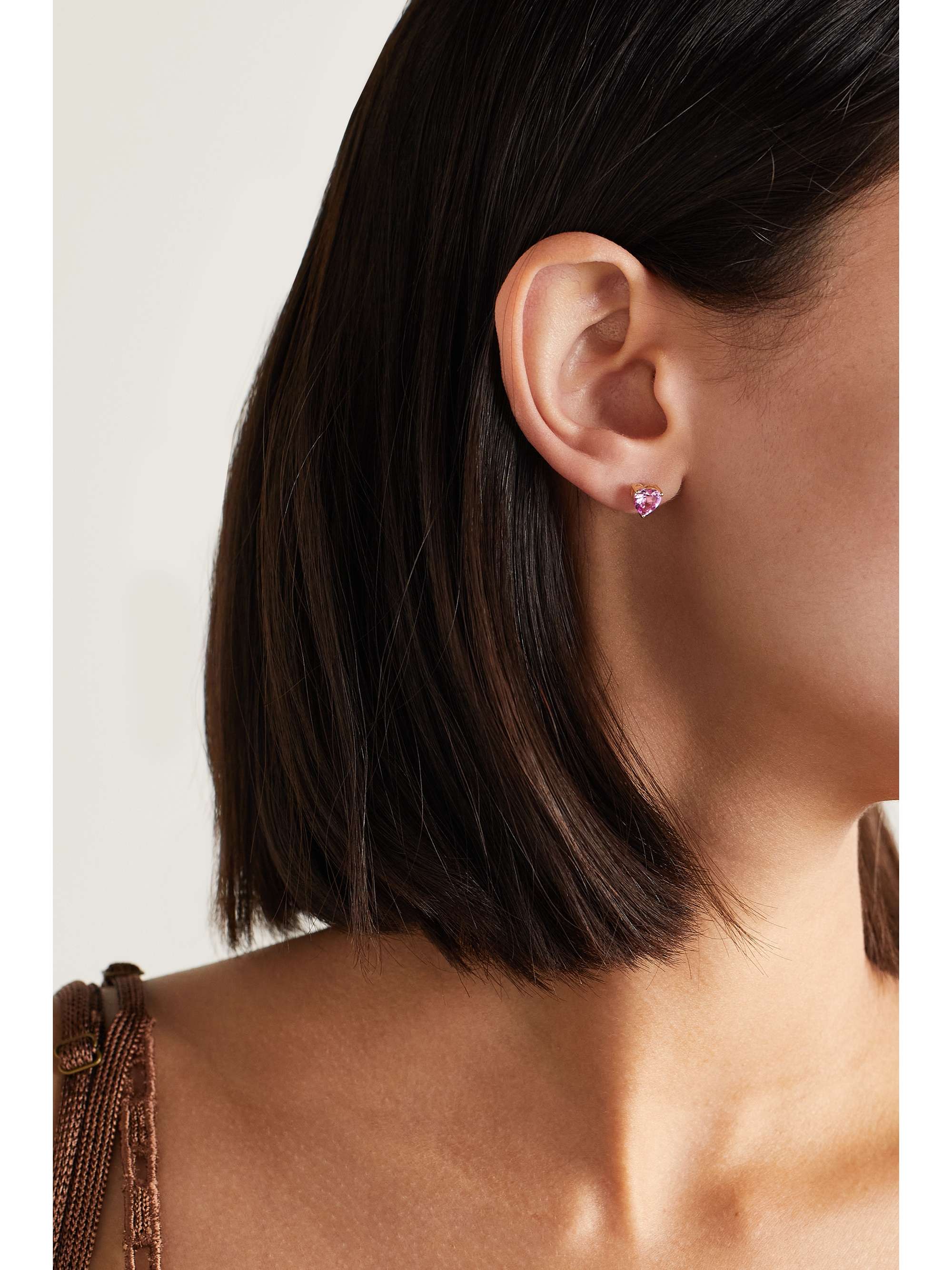YVONNE LÉON Convertible 9-karat gold, corundum and amethyst earrings