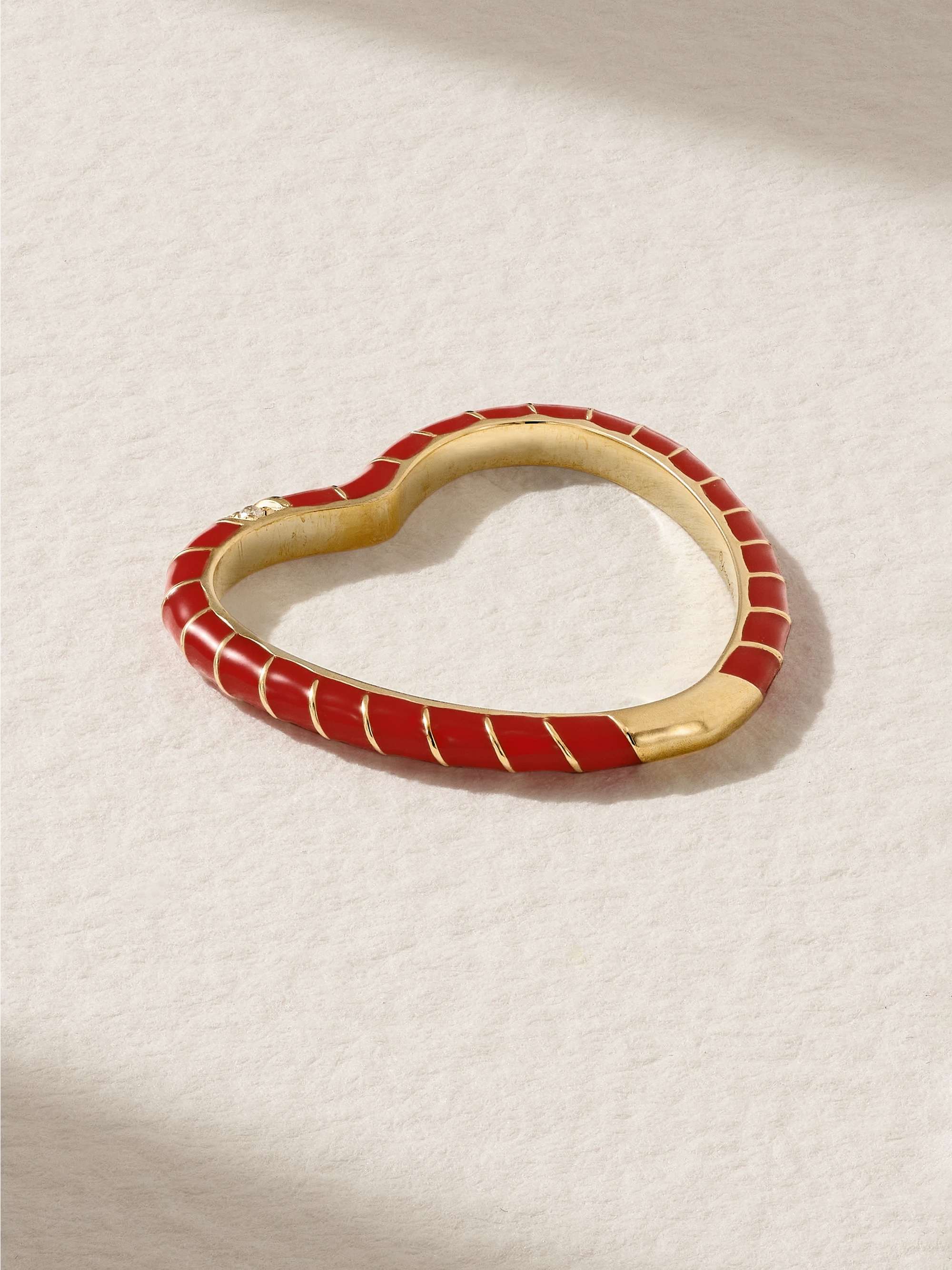 YVONNE LÉON 9-karat gold, enamel and diamond ring