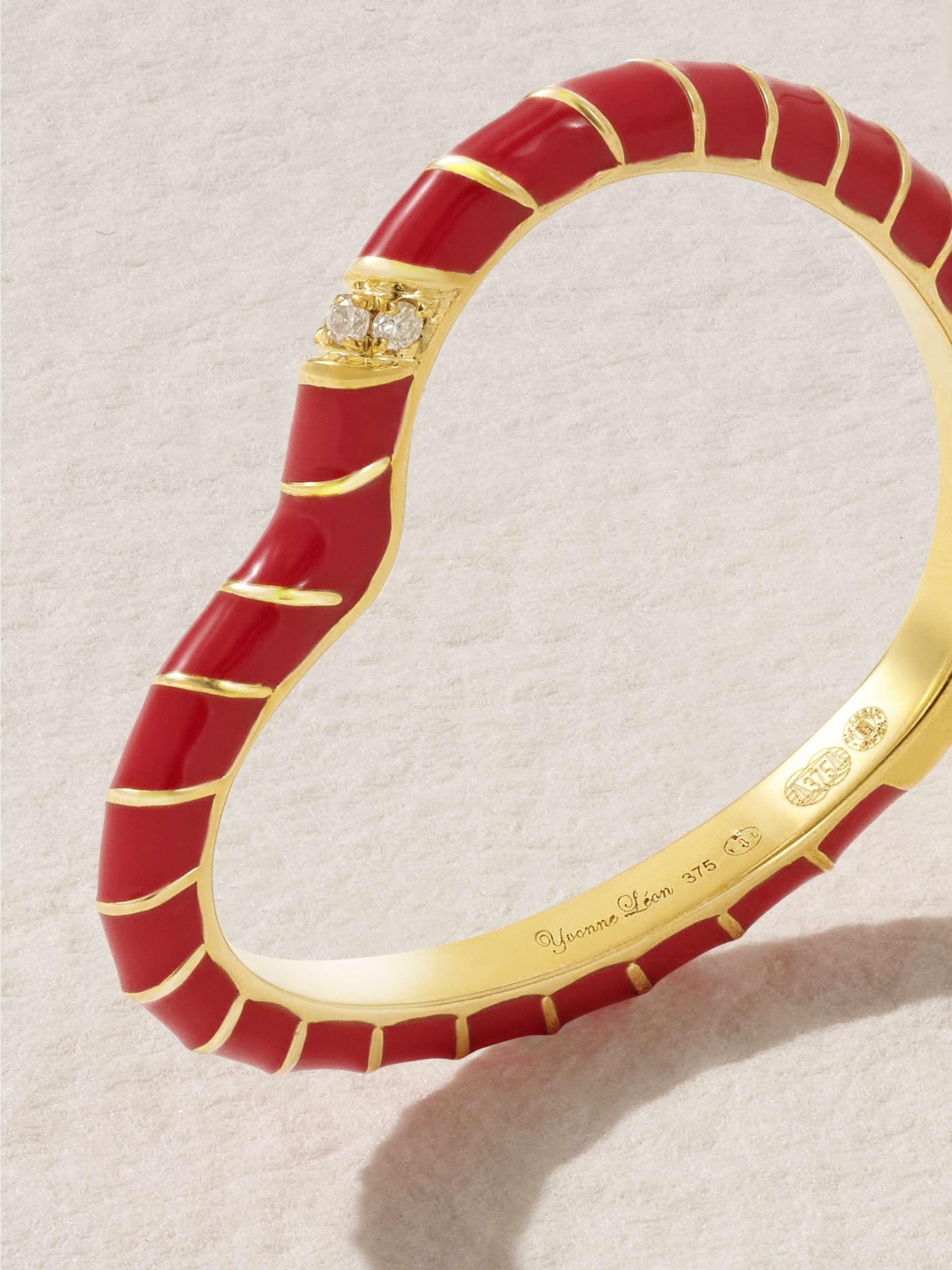 YVONNE LÉON 9-karat gold, enamel and diamond ring