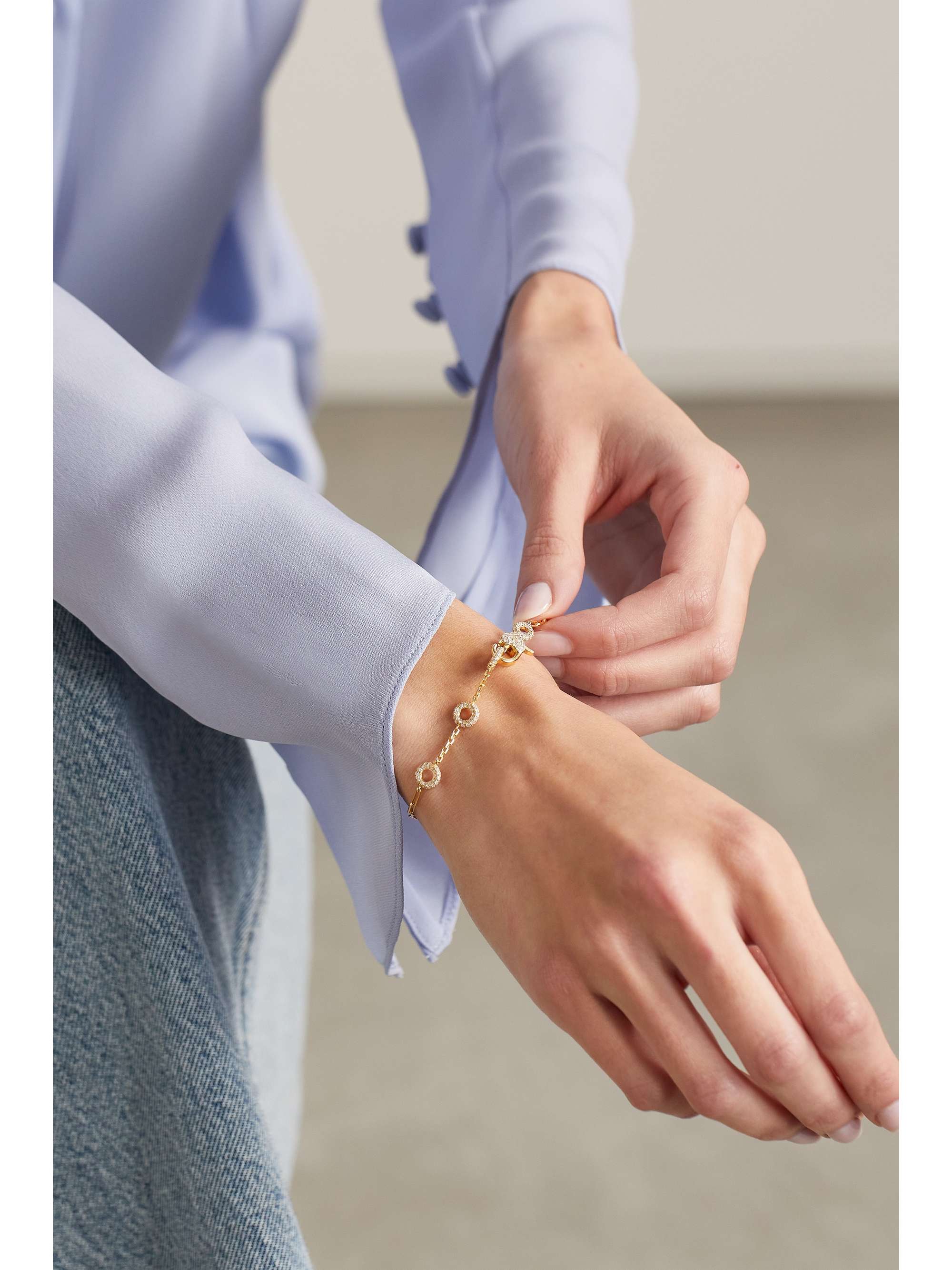 YVONNE LÉON 18-karat gold diamond bracelet