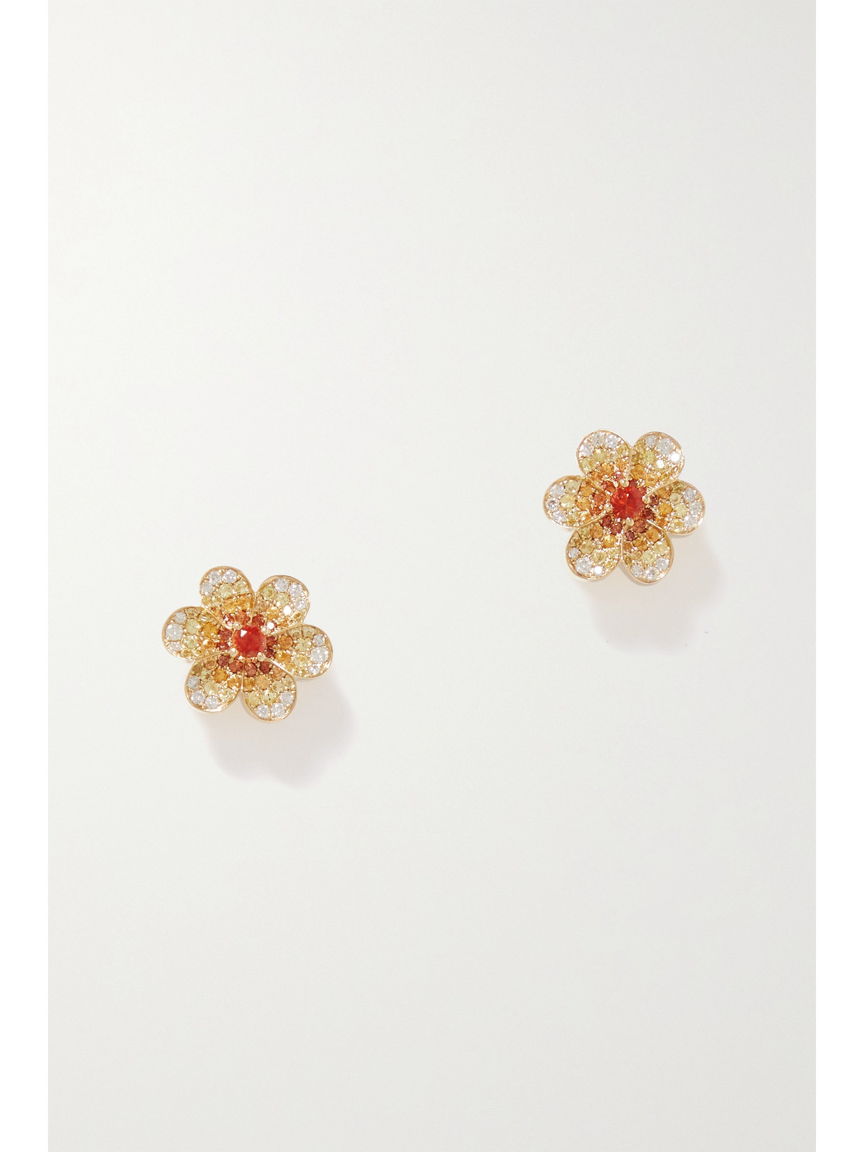 Yvonne Léon - Daisy 9-karat Gold, Sapphire And Diamond Earrings - one size