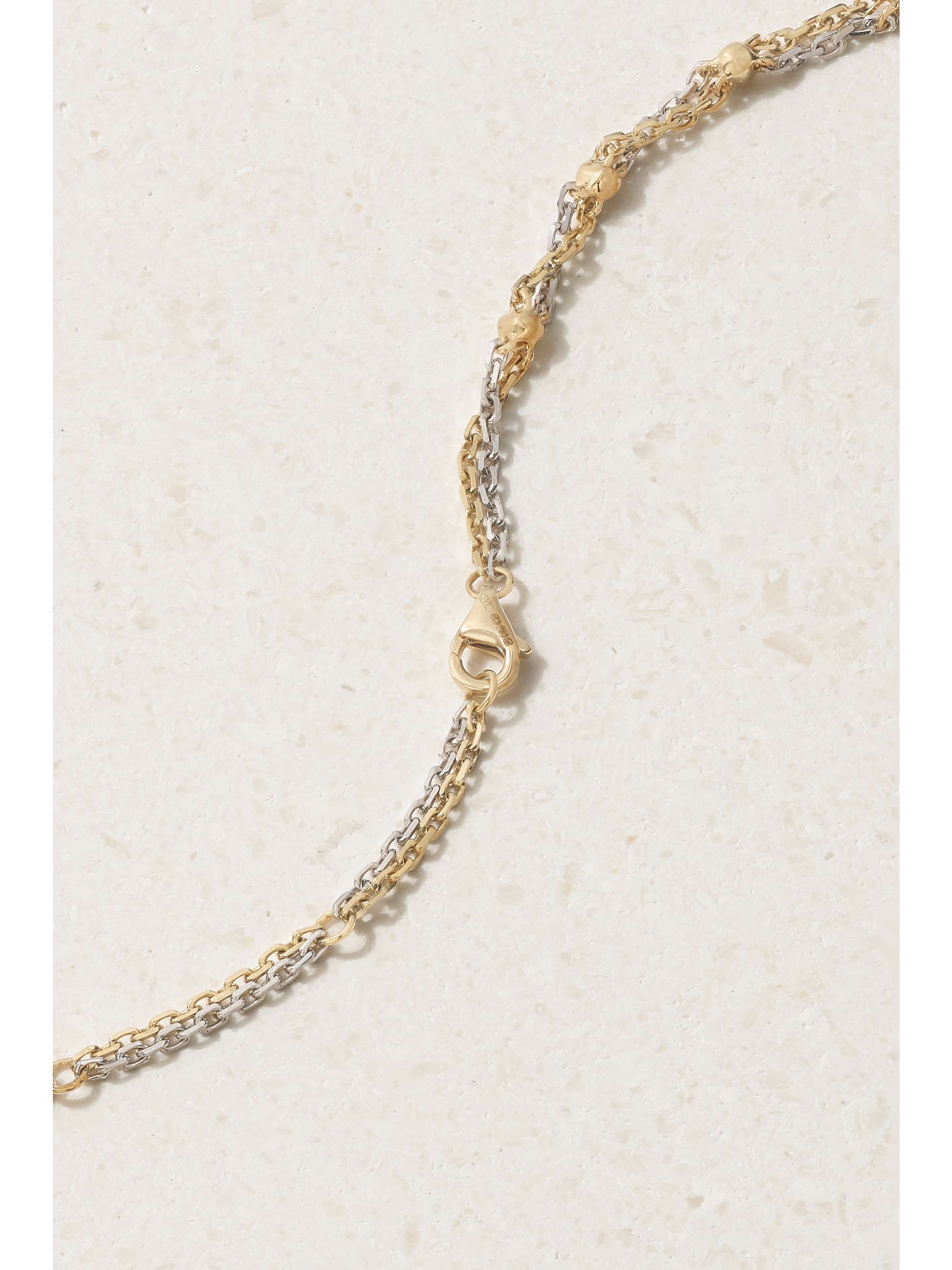 YVONNE LÉON 9-karat white and yellow gold diamond necklace