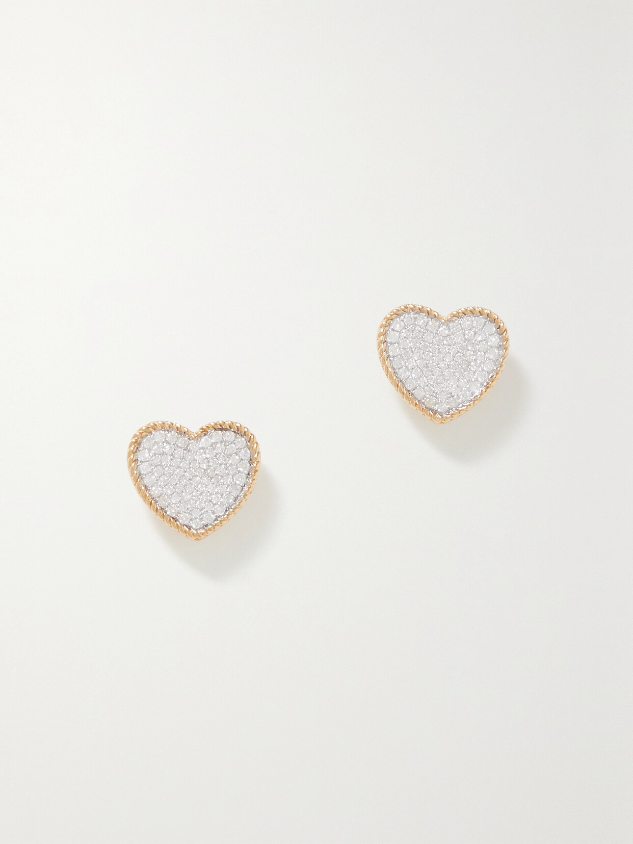 Yvonne Léon - Heart 18-karat Gold Diamond Earrings - one size