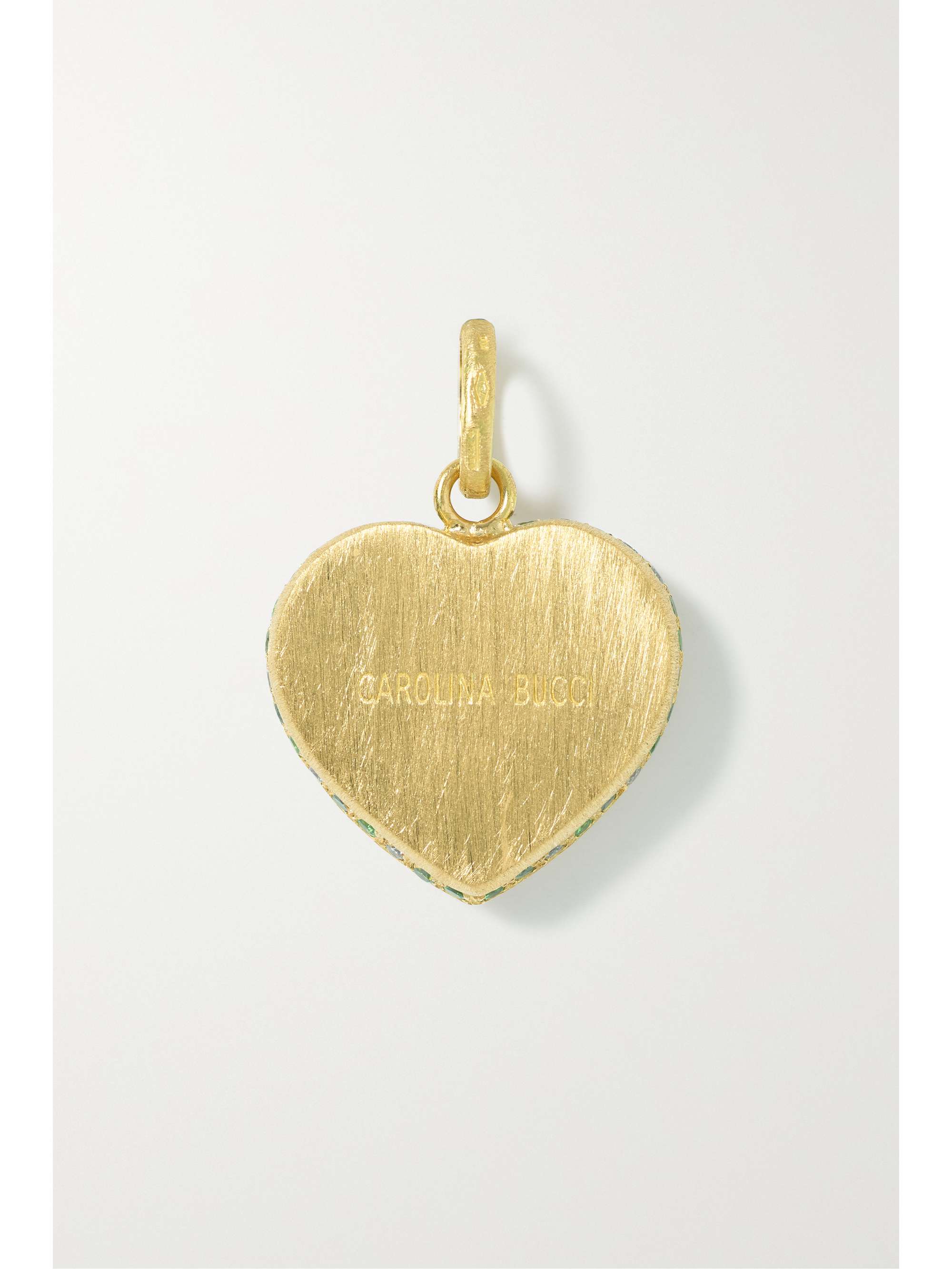 CAROLINA BUCCI Small Cuore 18-karat gold, sapphire and diamond pendant