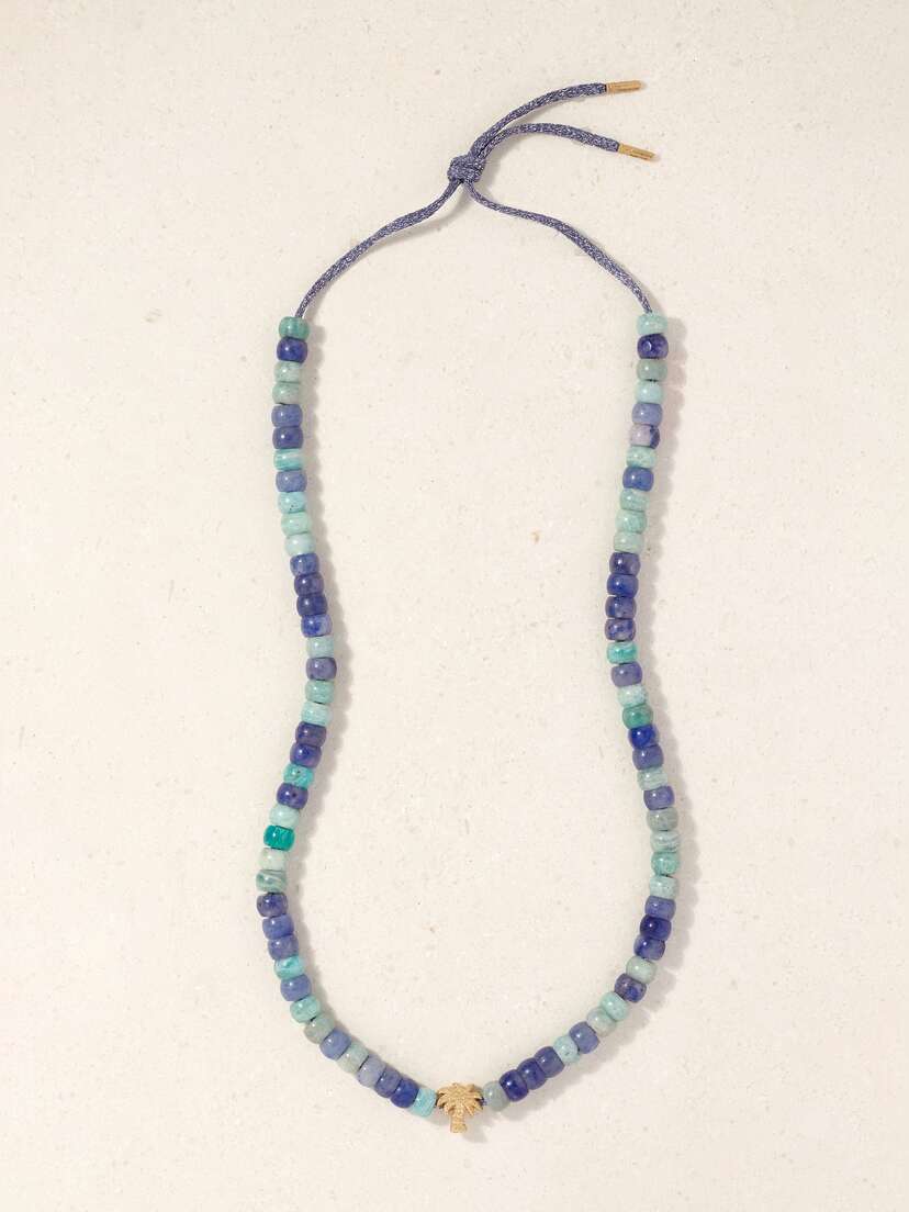 Carolina Bucci La Palma Forte 18-karat Gold, Amazonite And Blue Agate Necklace