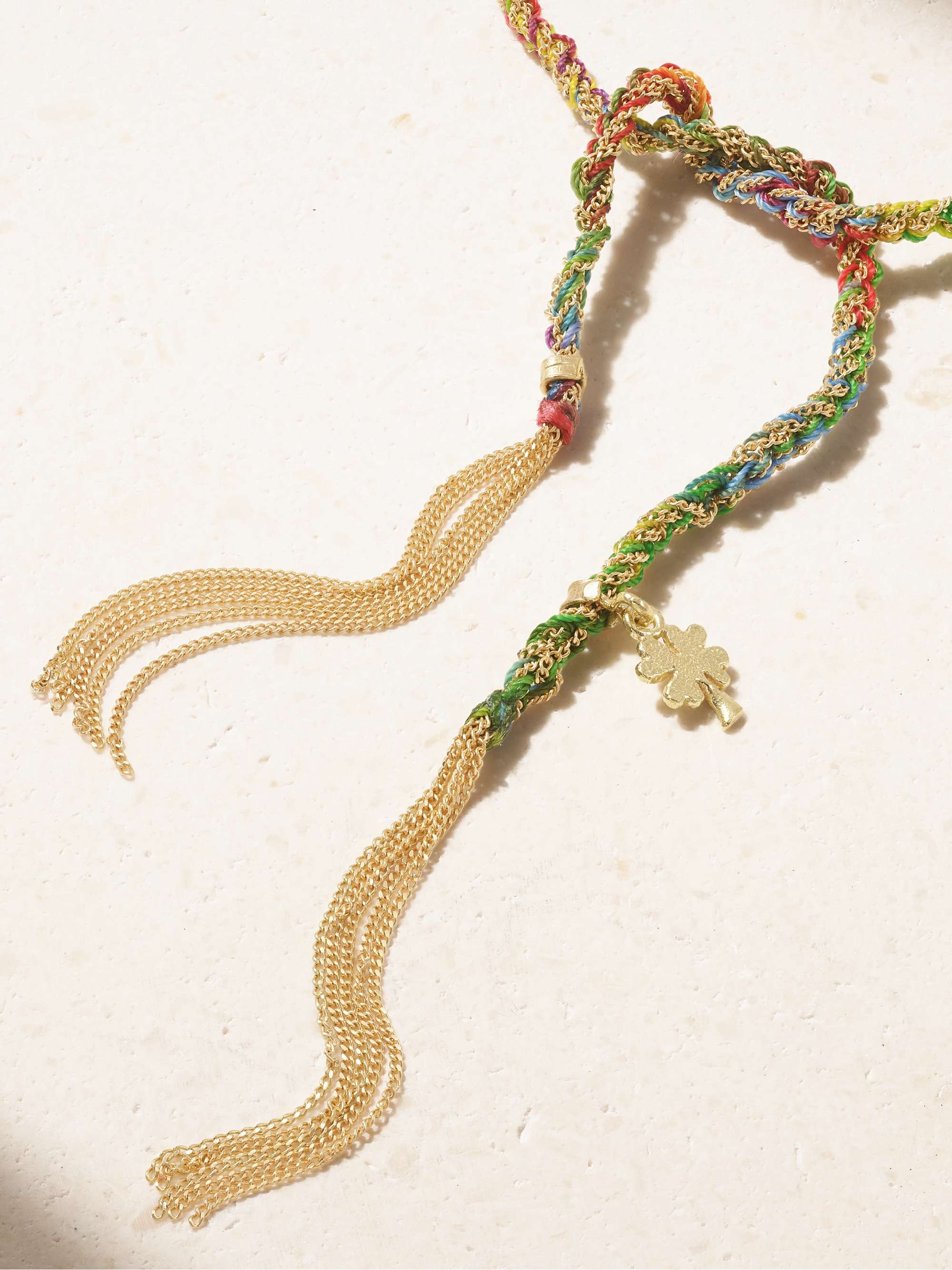 CAROLINA BUCCI SuperLucky 18karat gold and silk bracelet NETAPORTER