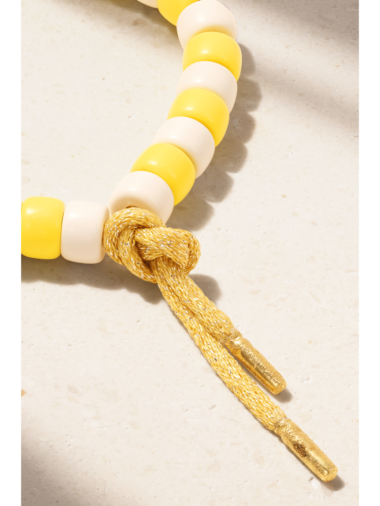 CAROLINA BUCCI FORTISSIMO IL PELLICANO FORTE BEADS 18-KARAT GOLD AND LUREX MULTI-STONE BRACELET