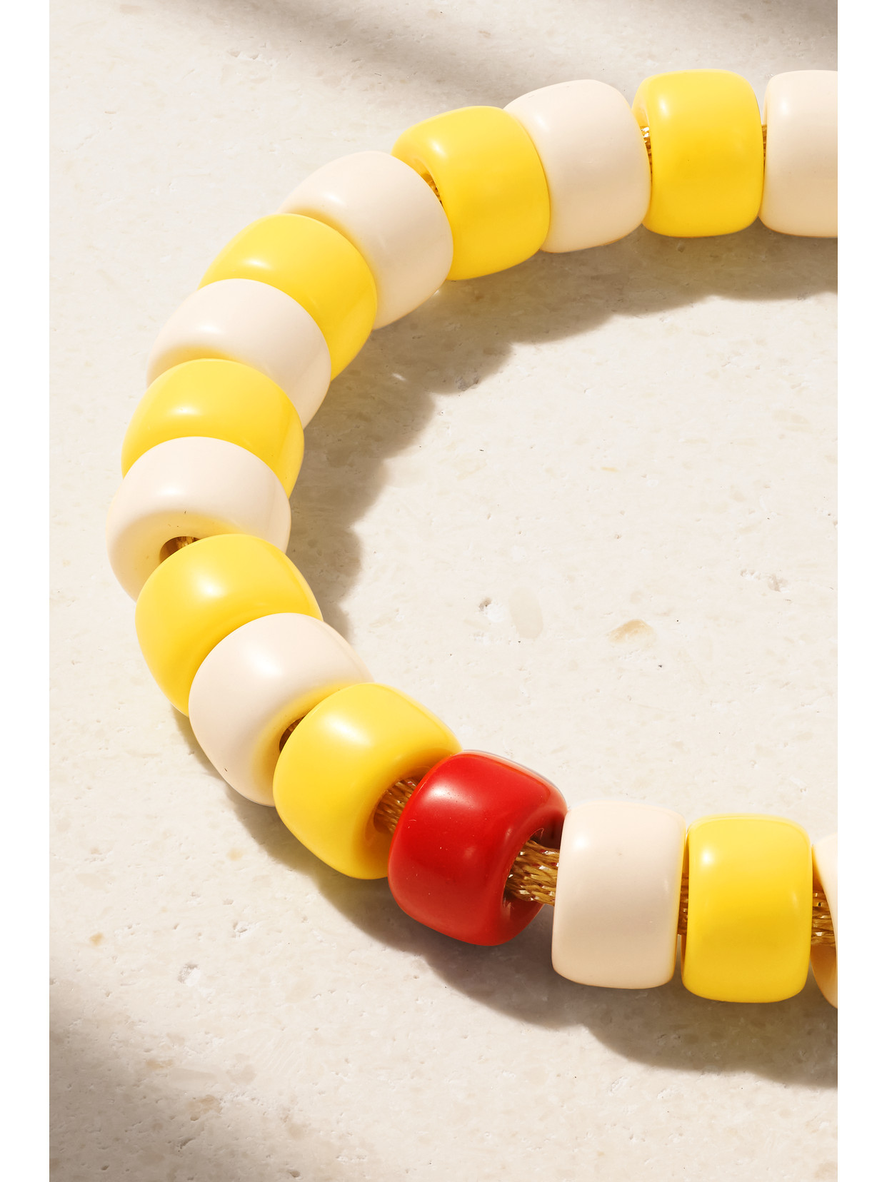 CAROLINA BUCCI FORTISSIMO IL PELLICANO FORTE BEADS 18-KARAT GOLD AND LUREX MULTI-STONE BRACELET