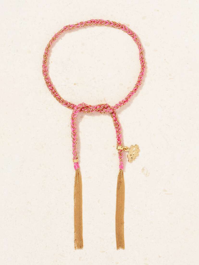 Carolina Bucci Dream Lucky 18-karat Gold And Silk Bracelet