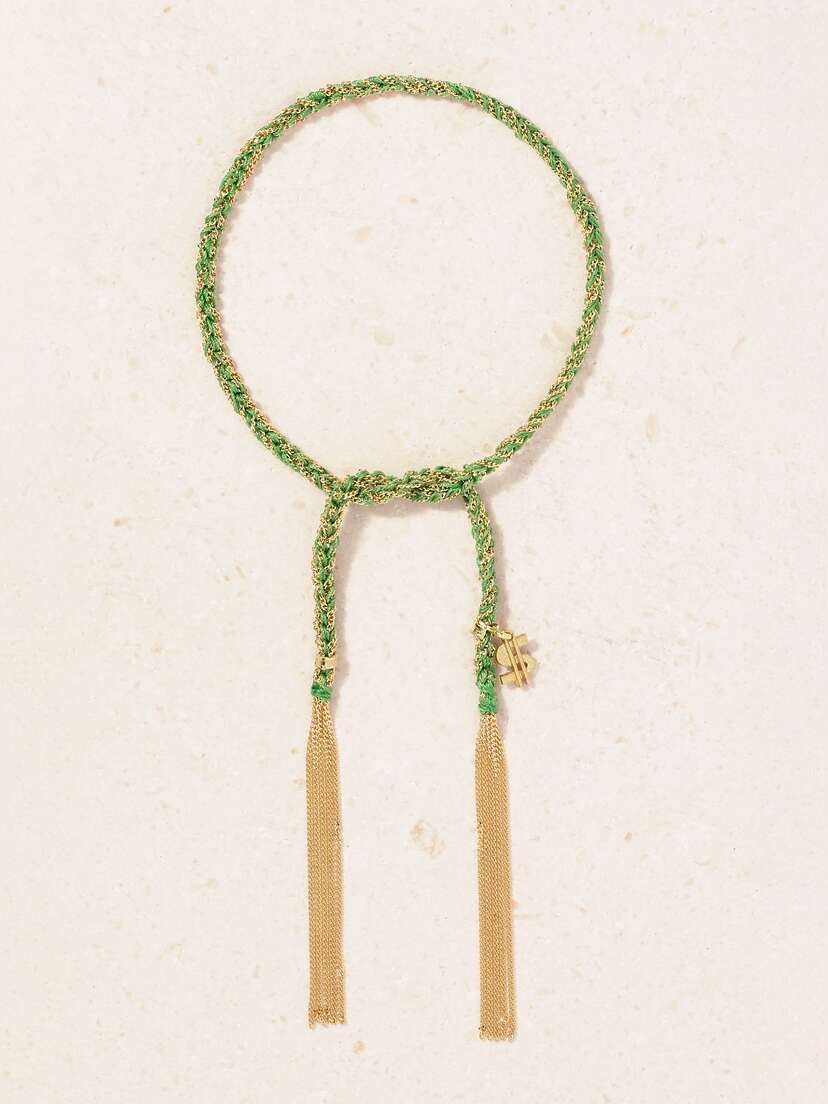 Carolina Bucci Money Lucky 18-karat Gold And Silk Bracelet