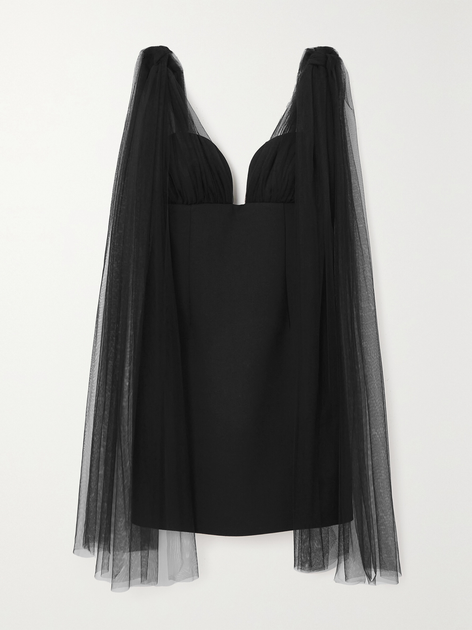 Oscar de la Renta Tulle and wool-blend mini dress thumbnail