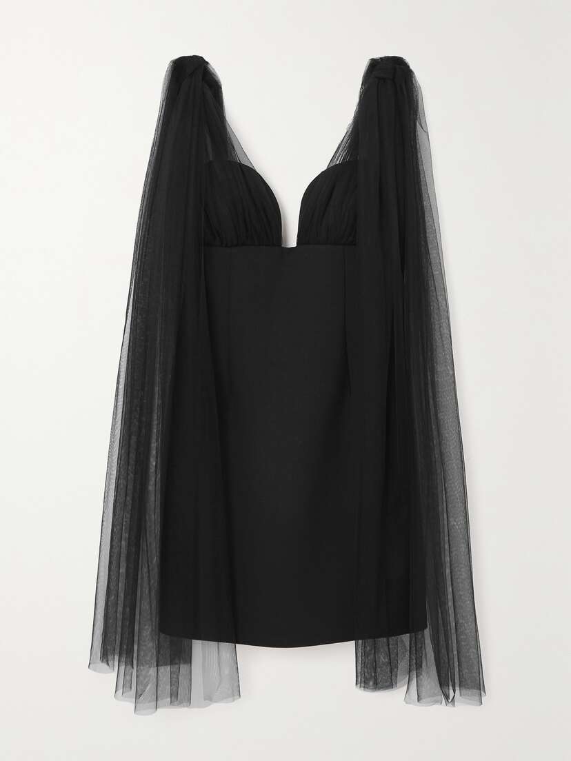 Oscar de la Renta Tulle And Wool-blend Mini Dress