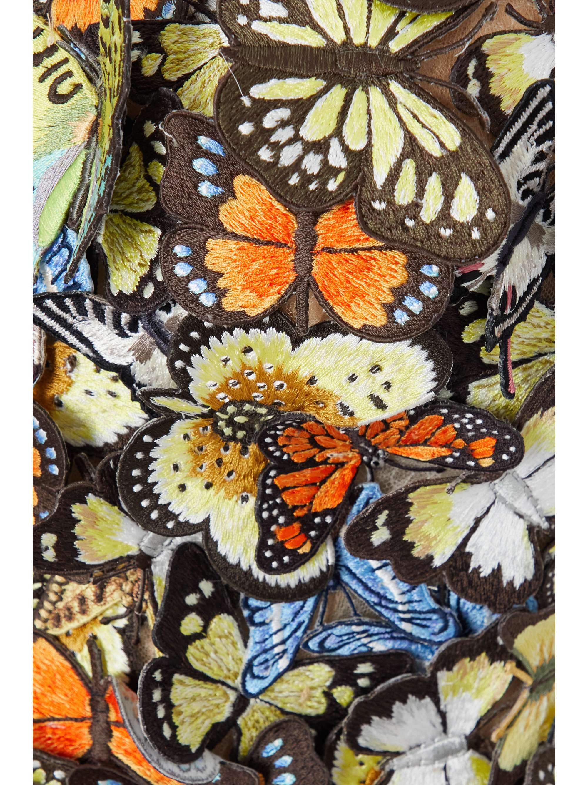 OSCAR DE LA RENTA Strapless appliquéd shell mini dress