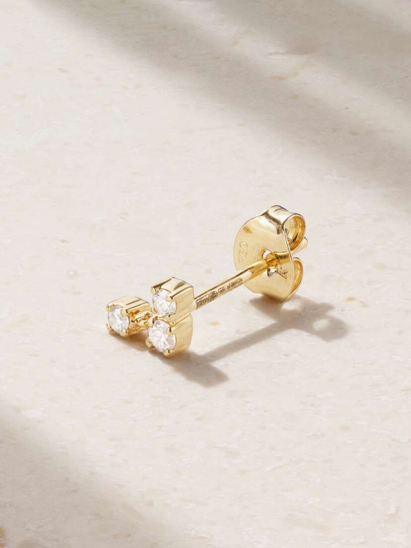 Kimaï Three Drops 18-karat Recycled Gold Laboratory-grown Diamond Single Earring