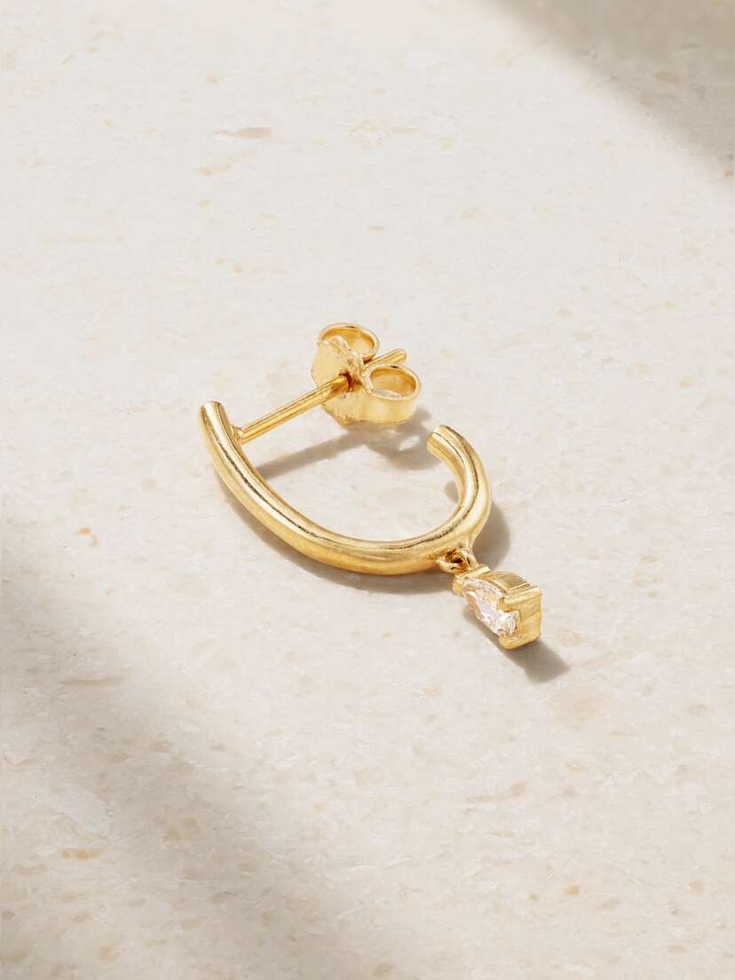 Kimaï Pear Raindrop 18-karat Recycled Gold Laboratory-grown Diamond Single Earring