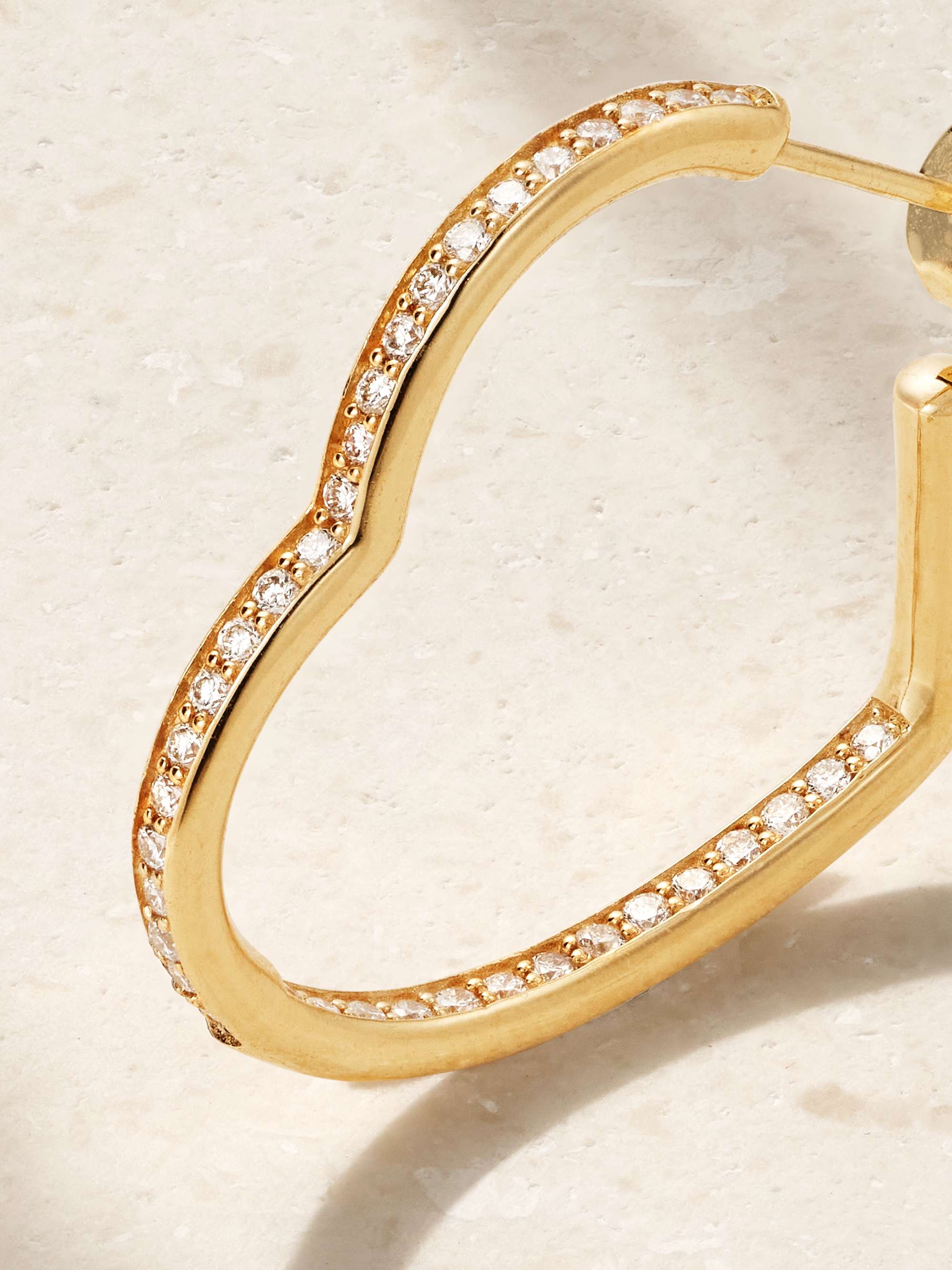 KIMAÏ Open Heart 18-karat recycled gold laboratory-grown diamond single hoop earring