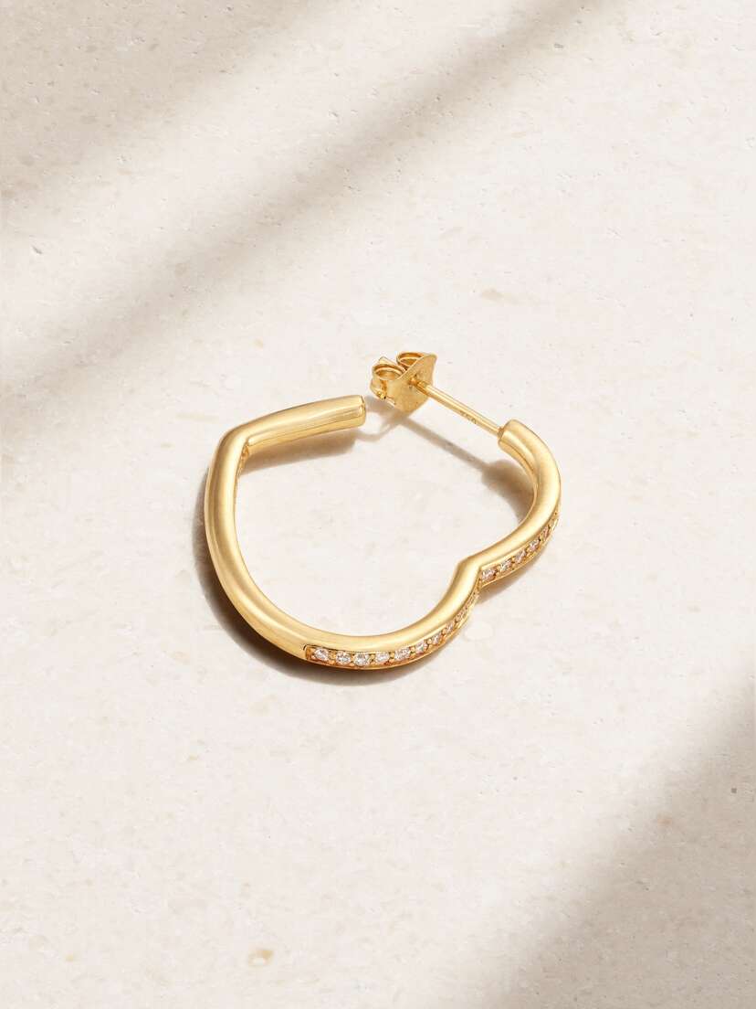 Kimaï Open Heart 18-karat Recycled Gold Laboratory-grown Diamond Single Hoop Earring
