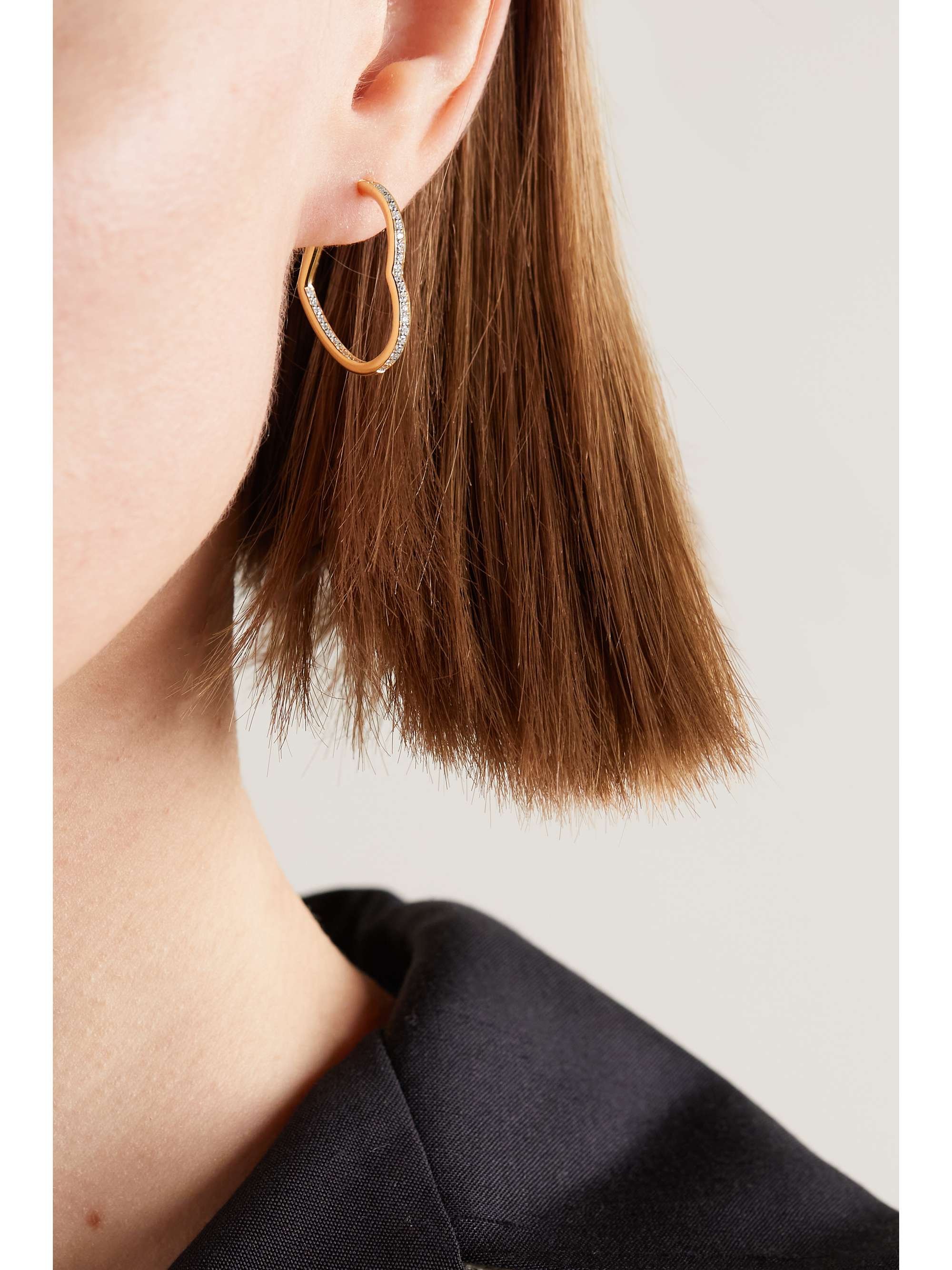 KIMAÏ Open Heart 18-karat recycled gold laboratory-grown diamond single hoop earring