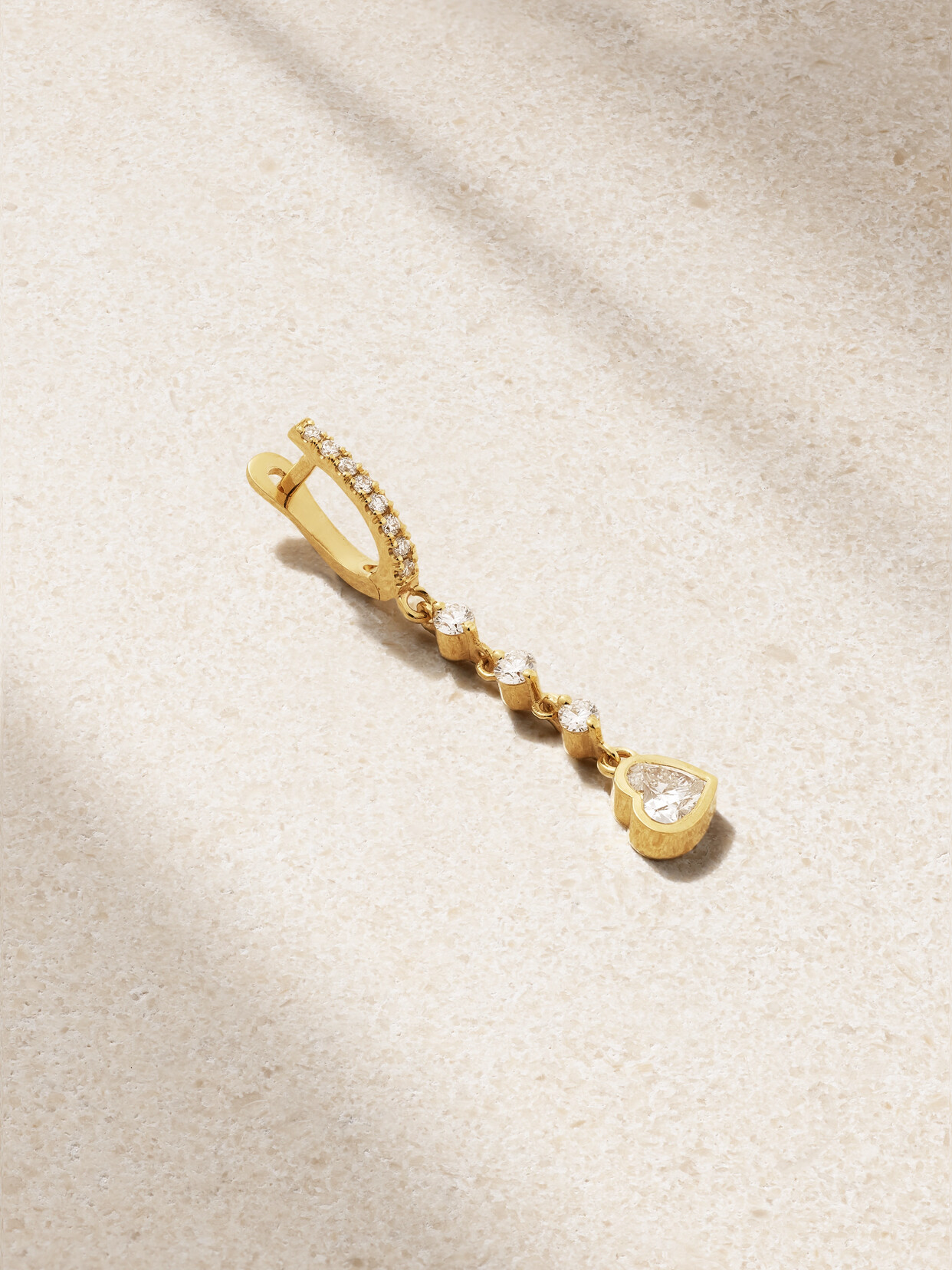 Kimaï - Heart Lover 18-karat Recycled Gold Laboratory-grown Diamond Single Earring - One size
