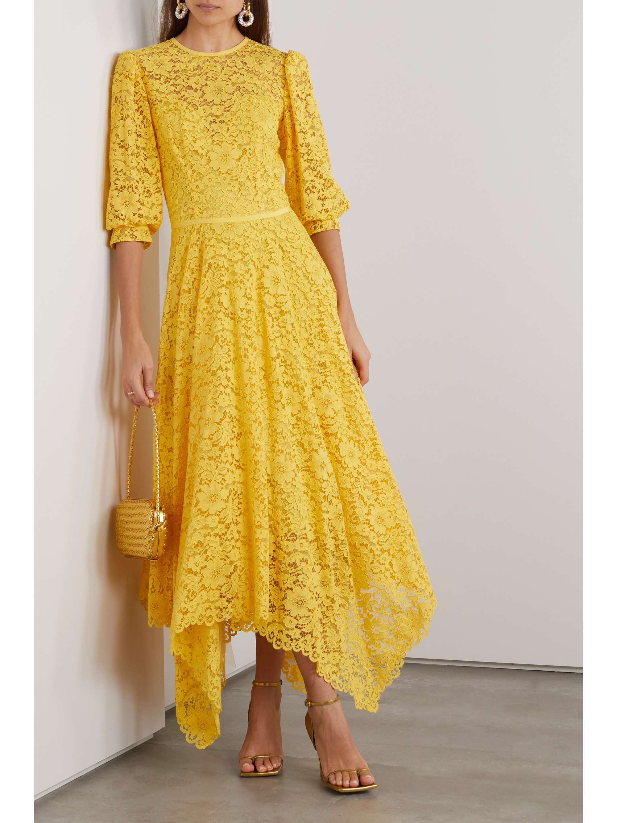 COSTARELLOS Julane asymmetric lace dress | NET-A-PORTER