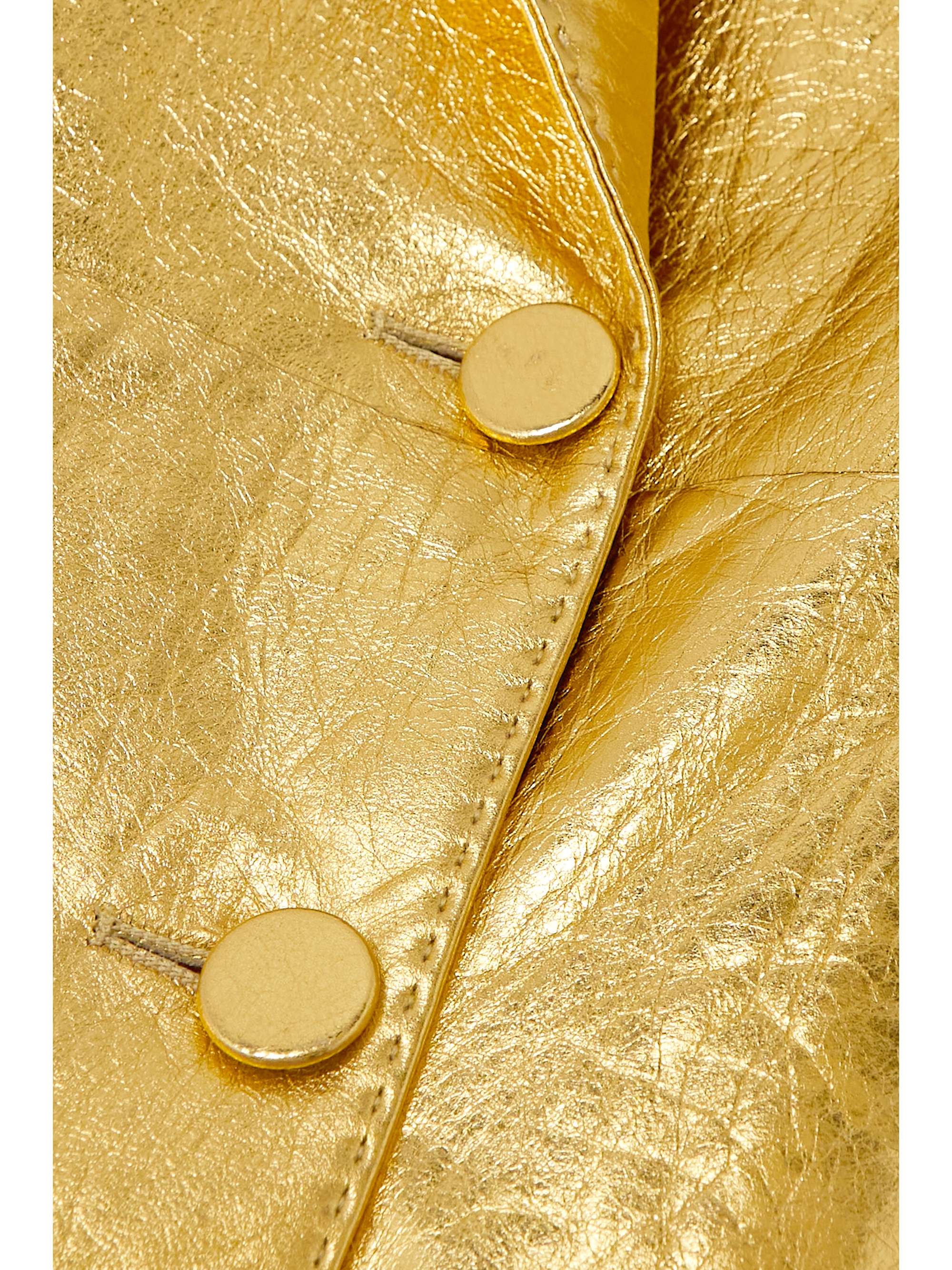GABRIELA HEARST Angela double-breasted metallic leather blazer