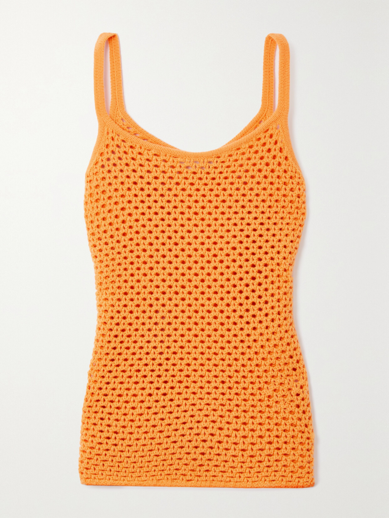 Gabriela Hearst Mali Honeycomb-knit Wool Tank In Orange