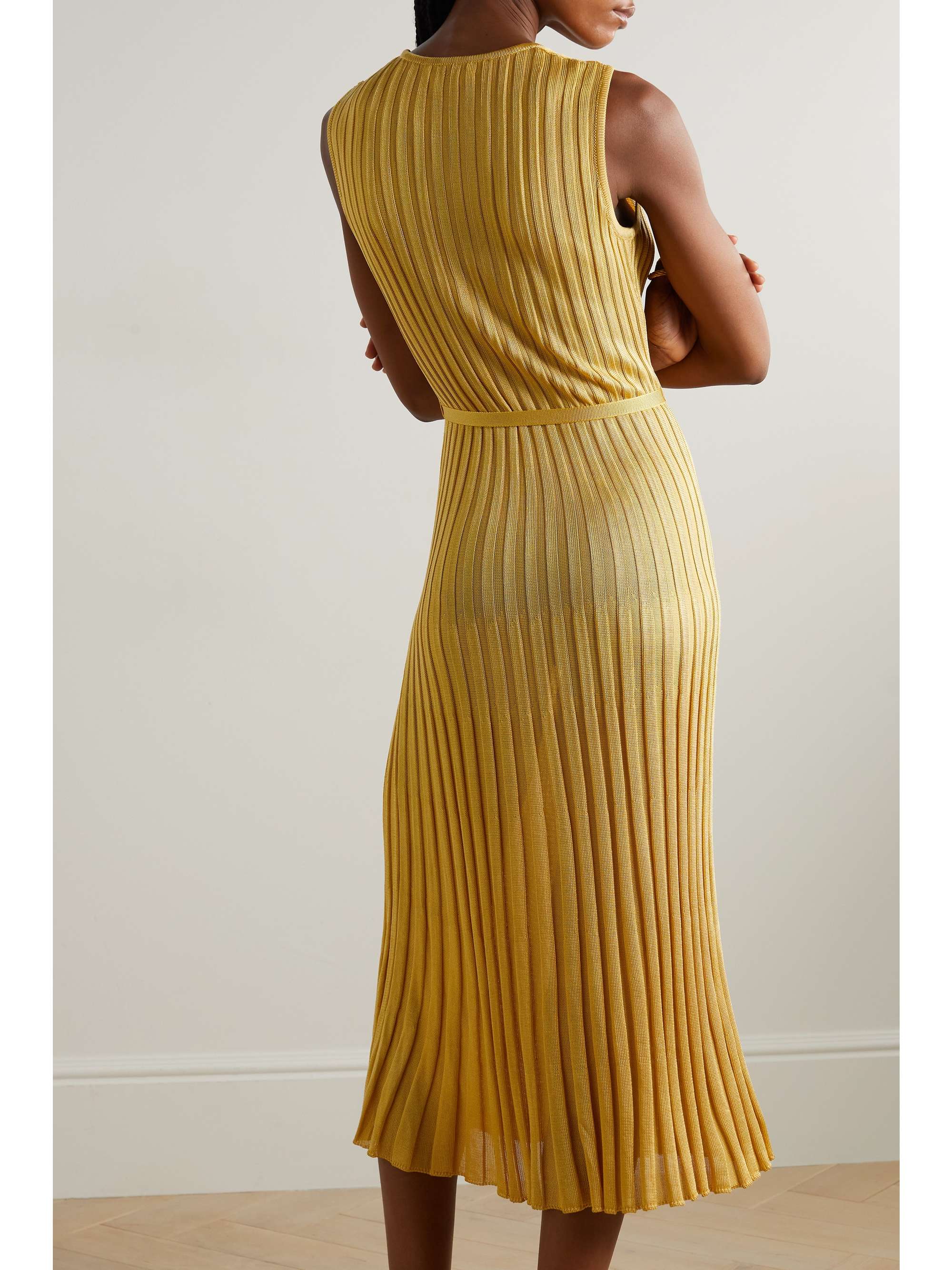 GABRIELA HEARST Meier belted ribbed silk midi dress