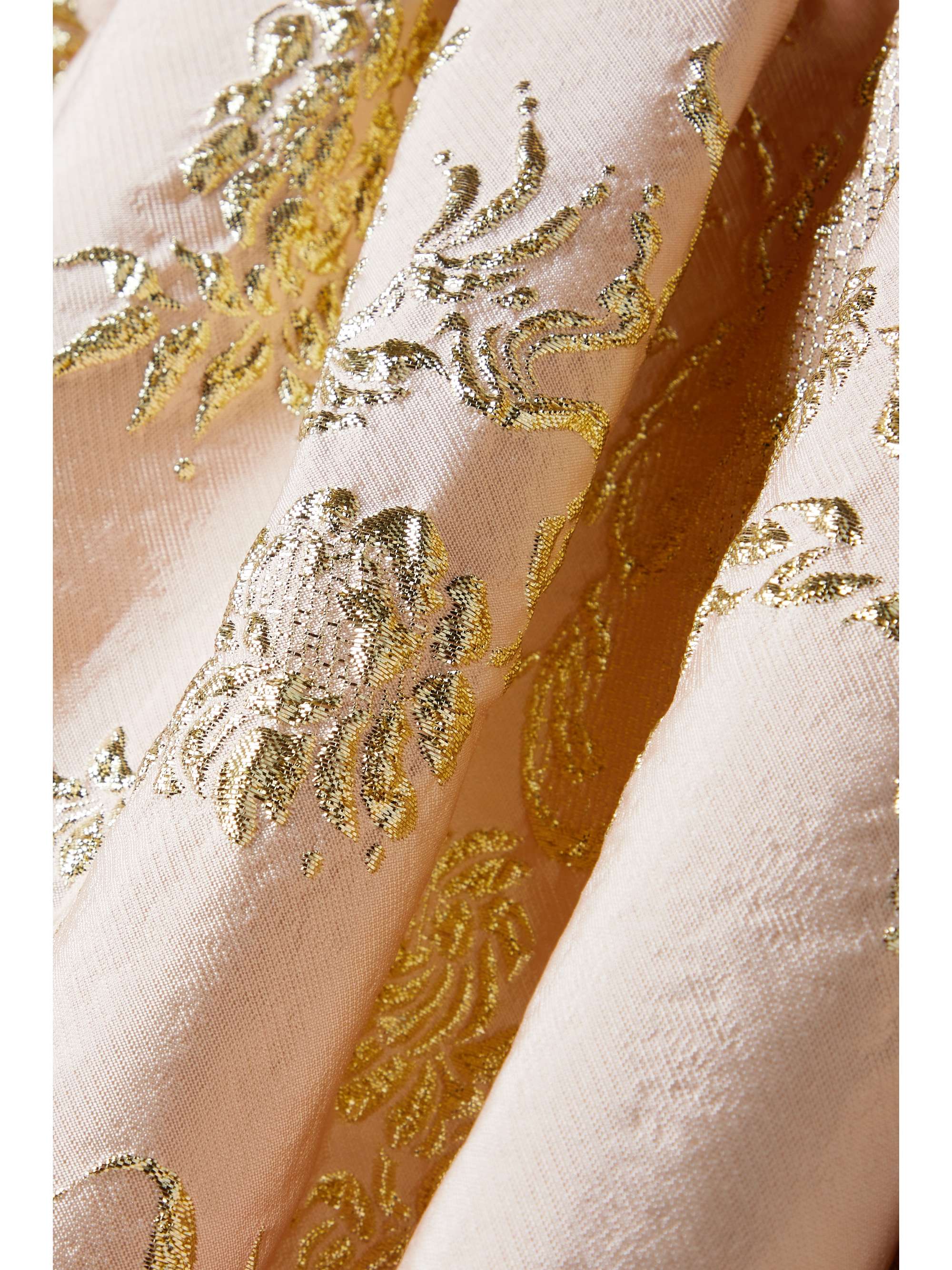 REEM ACRA メタリックフィルクーペ ミニワンピース オフショルダー