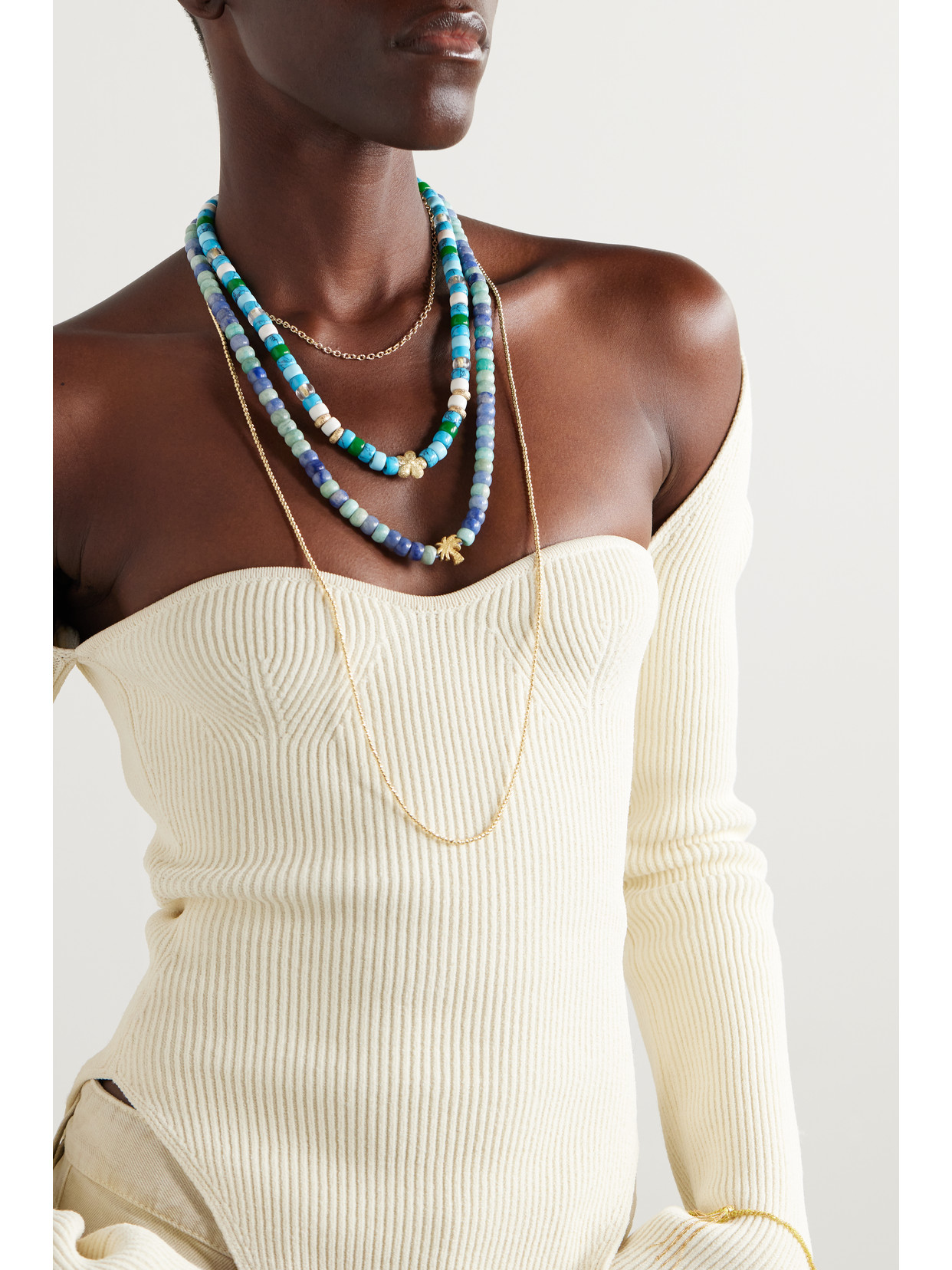 CAROLINA BUCCI ROLLÒ 18-KARAT GOLD NECKLACE 