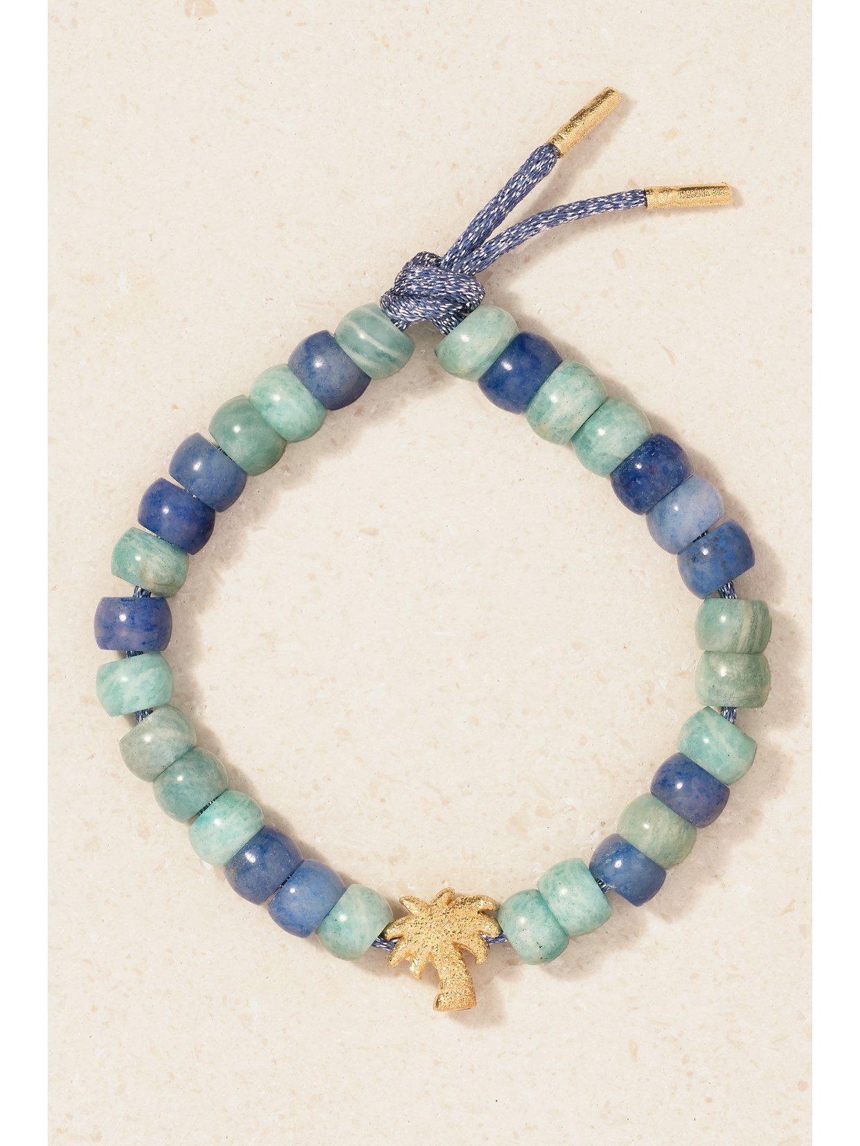 Carolina Bucci Palma Forte Beads 18-karat Gold And Lurex Amazonite And Agate Bracelet