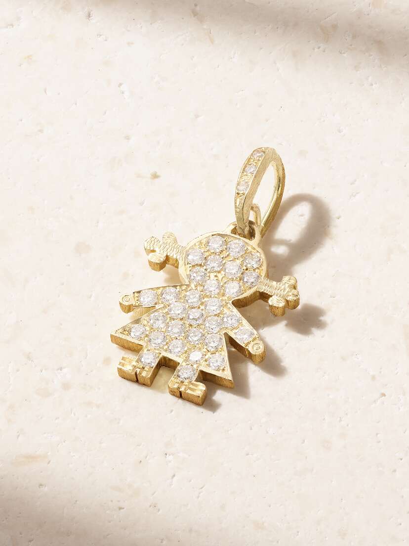 Carolina Bucci Mini Baby Girl 18-karat Gold Diamond Pendant