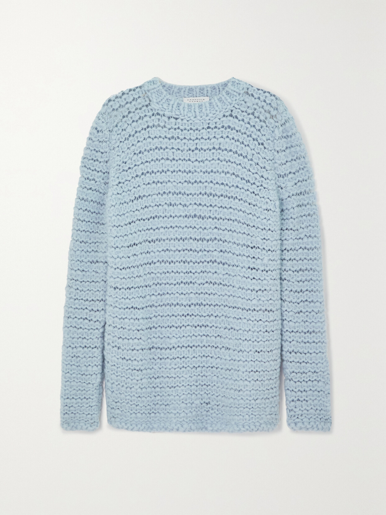 Gabriela Hearst Larenzo Open-knit Cashmere Sweater In Blue