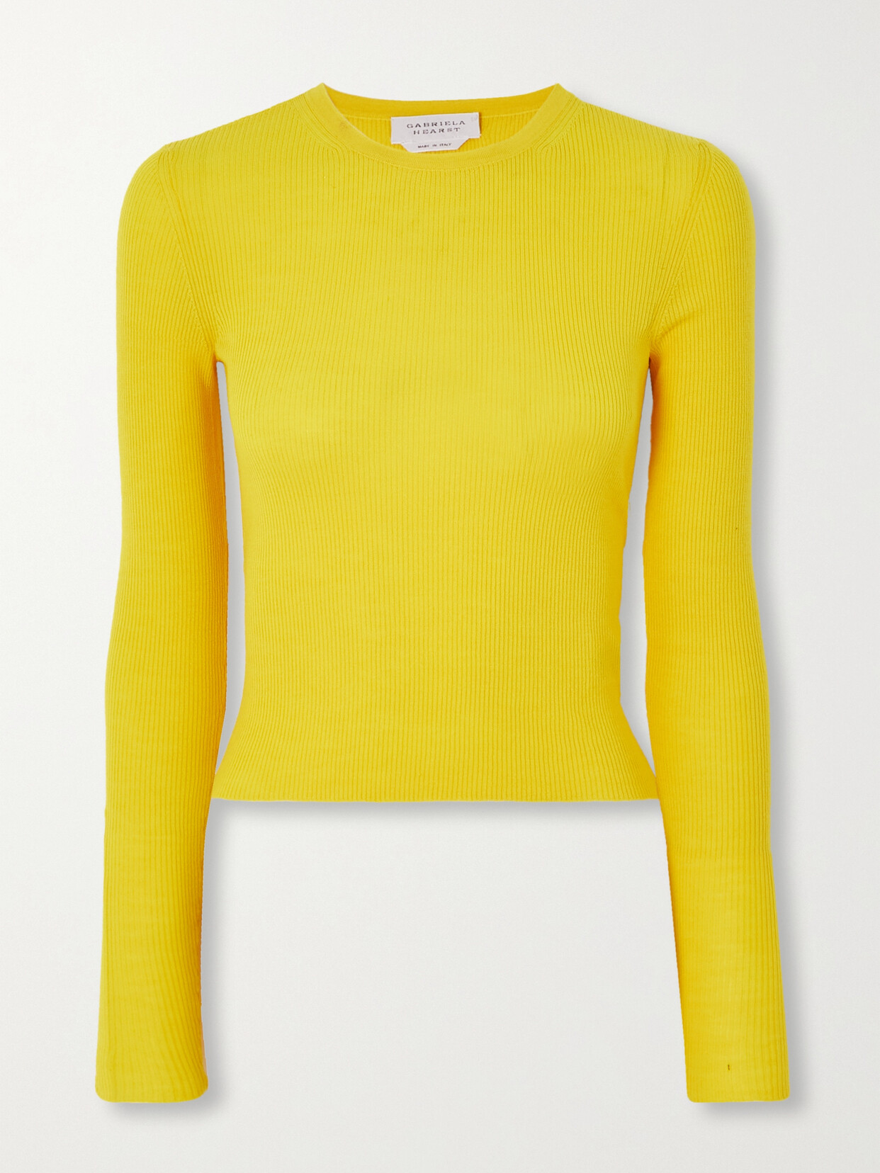 Gabriela Hearst - Kaia Ribbed Merino Wool Top - Yellow