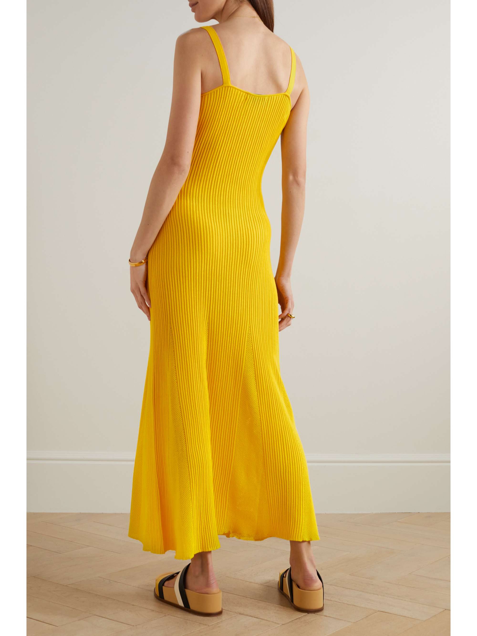 GABRIELA HEARST Demetra ribbed and pointelle-knit merino wool maxi dress