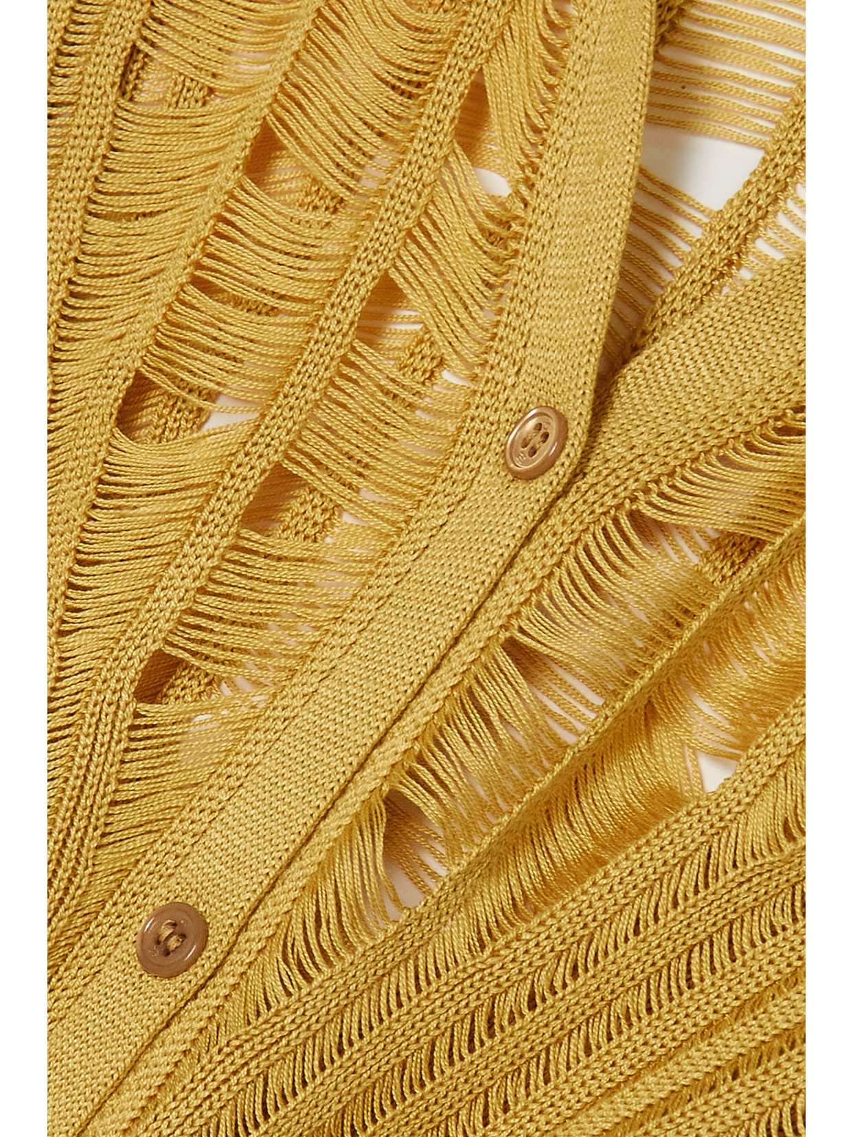 Gabriela Hearst Bia Button-down Open-knit Top In Gold
