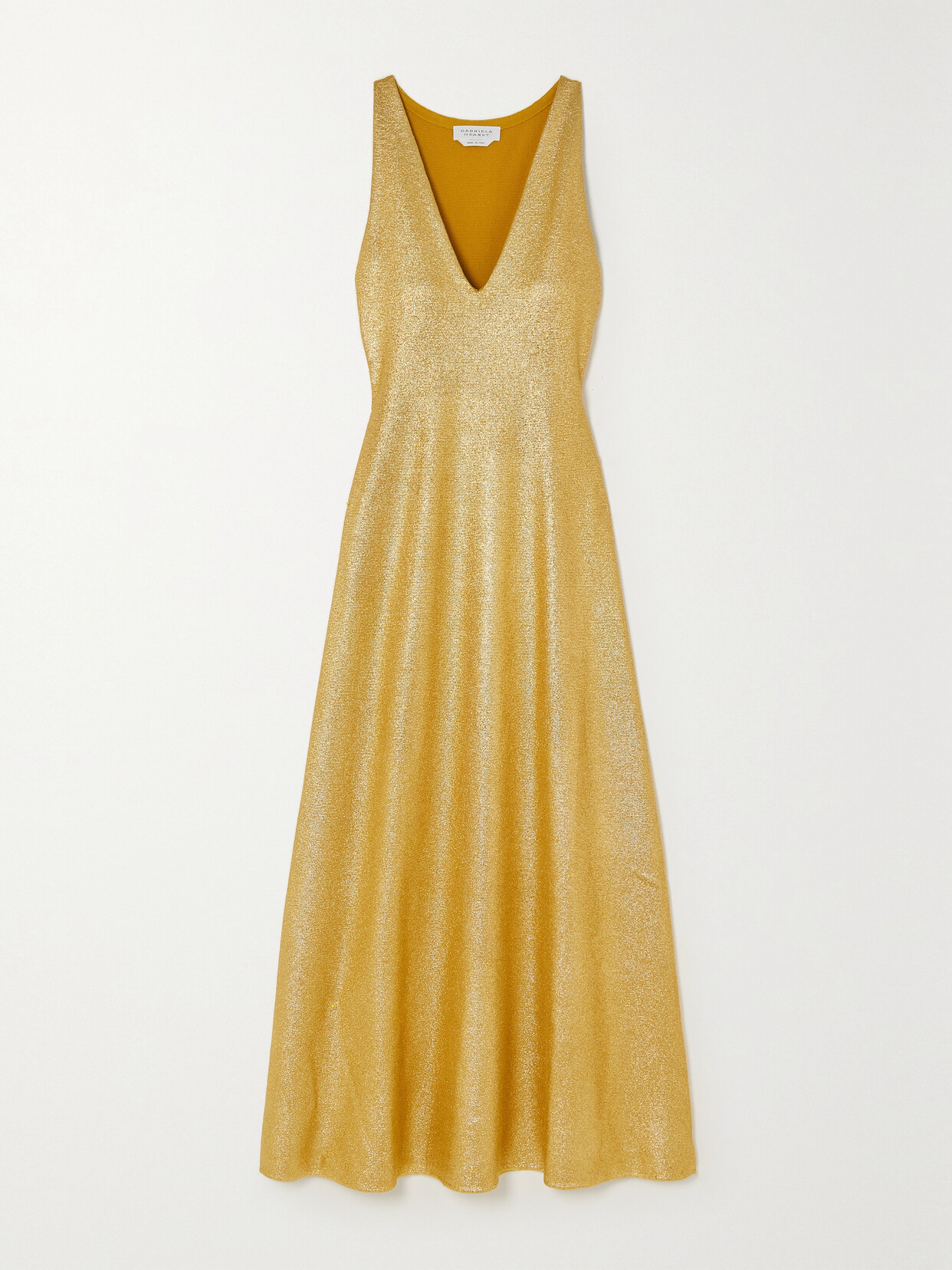 Gabriela Hearst - Melitta Metallic Merino Wool Maxi Dress - Gold