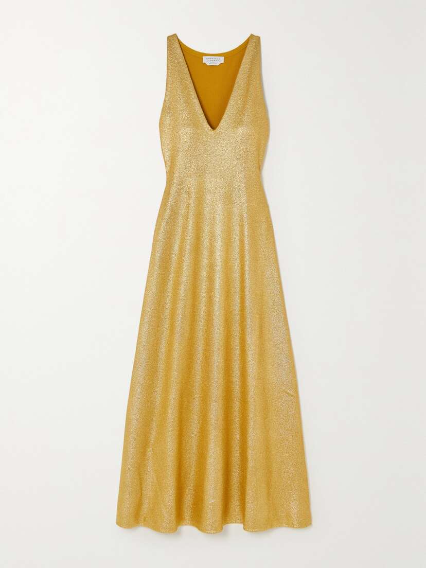 Gabriela Hearst Melitta Metallic Merino Wool Maxi Dress - x large