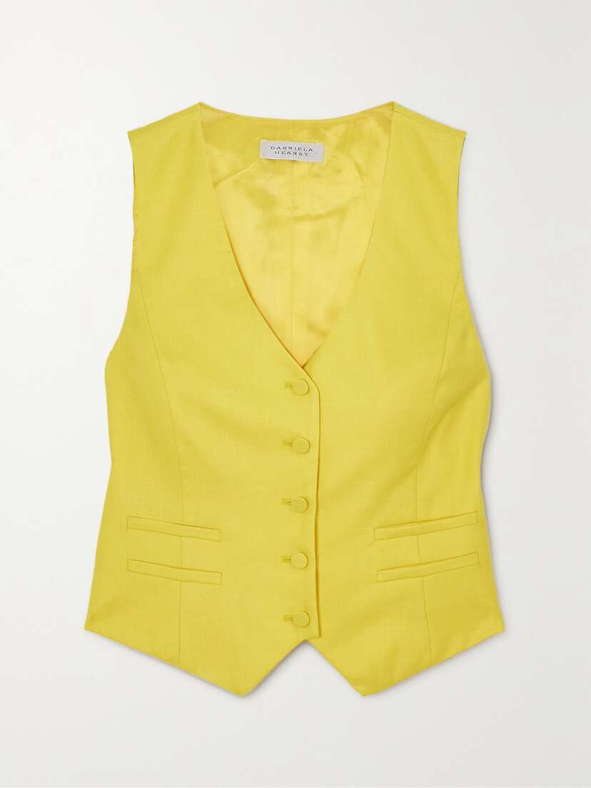 Gabriela Hearst Coleridge Wool, Silk And Linen-blend Vest